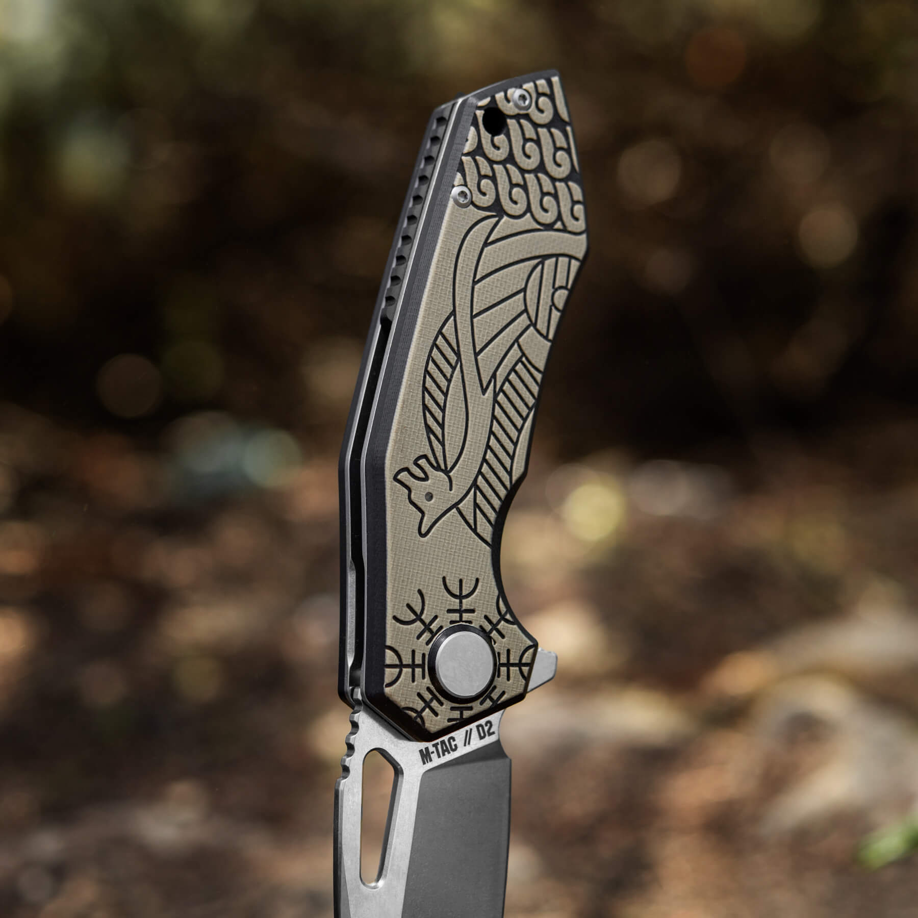 M-Tac нож складной Type 12 Scandinavian Stonewash Black/Sand — 13