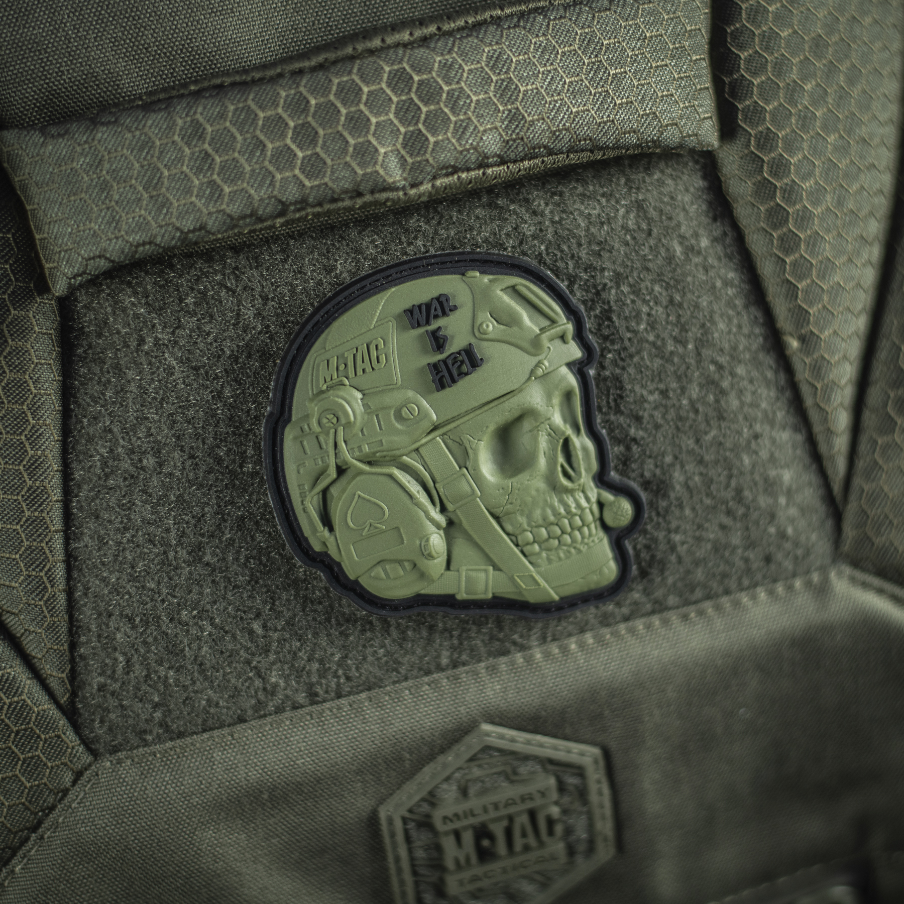 M-Tac нашивка War is Hell 3D PVC Olive — 7