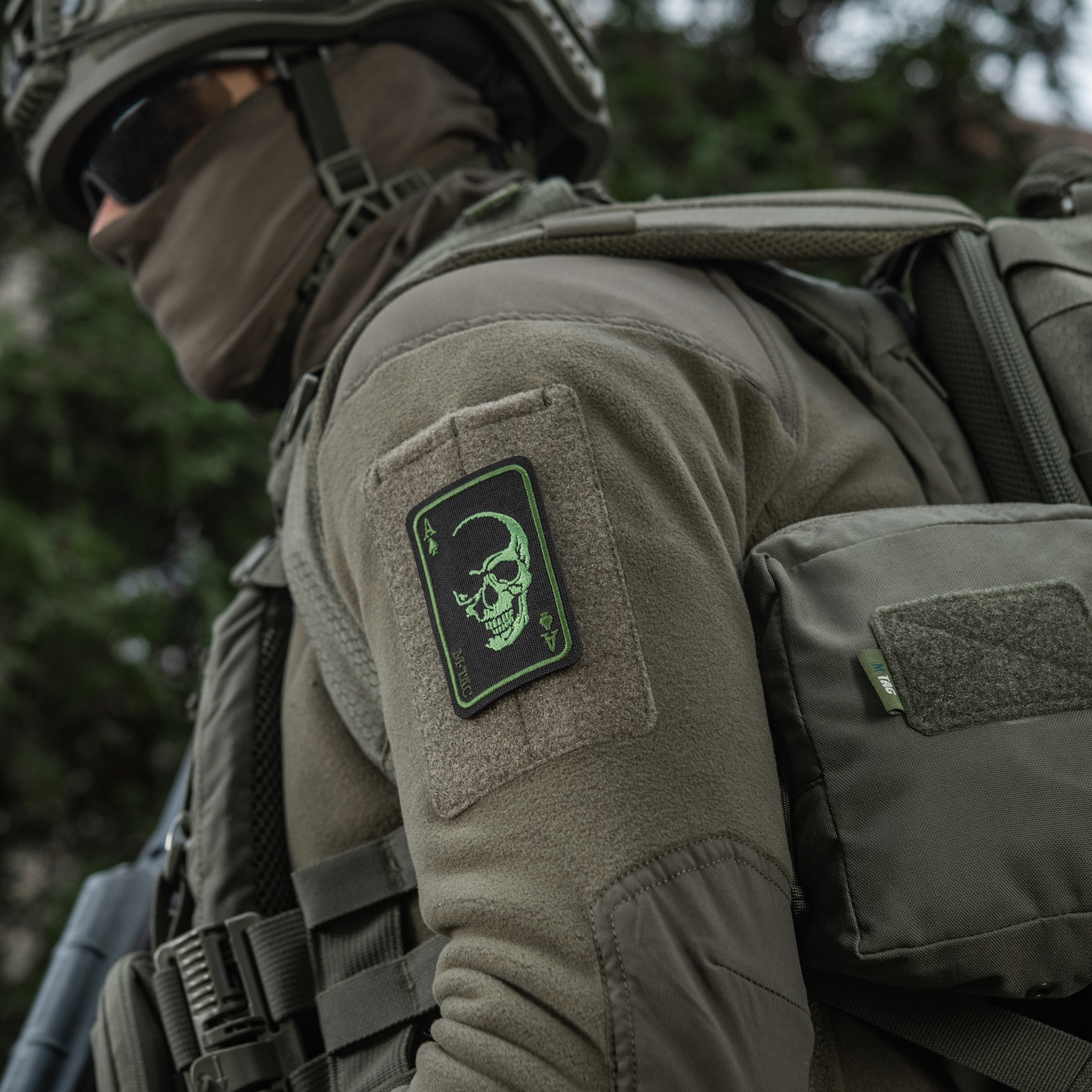 M-Tac нашивка Face of war (вишивка) Black/Olive — 4