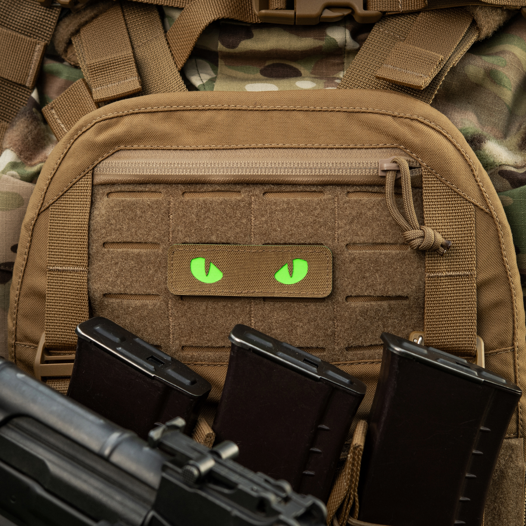 M-Tac нашивка Cat Eyes Laser Cut Coyote/Green/GID — 8