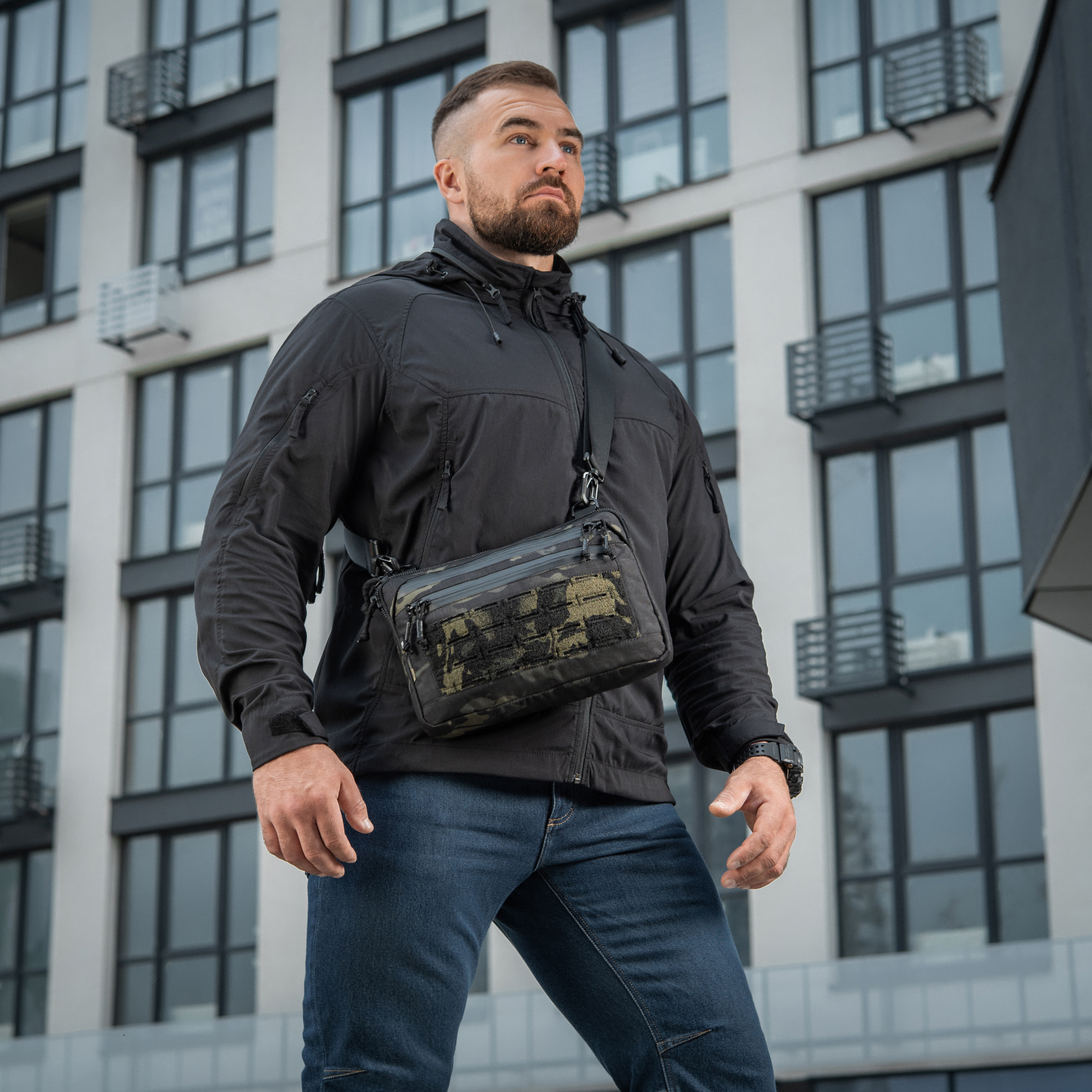 M-Tac сумка Admin Bag Medium Elite с липучкой Multicam Black/Black — 13