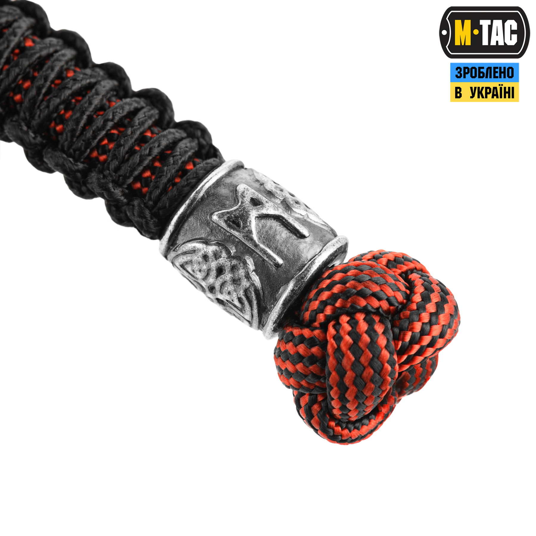 M-Tac темляк Scandinavian Mannaz Silver Black&Red — 5