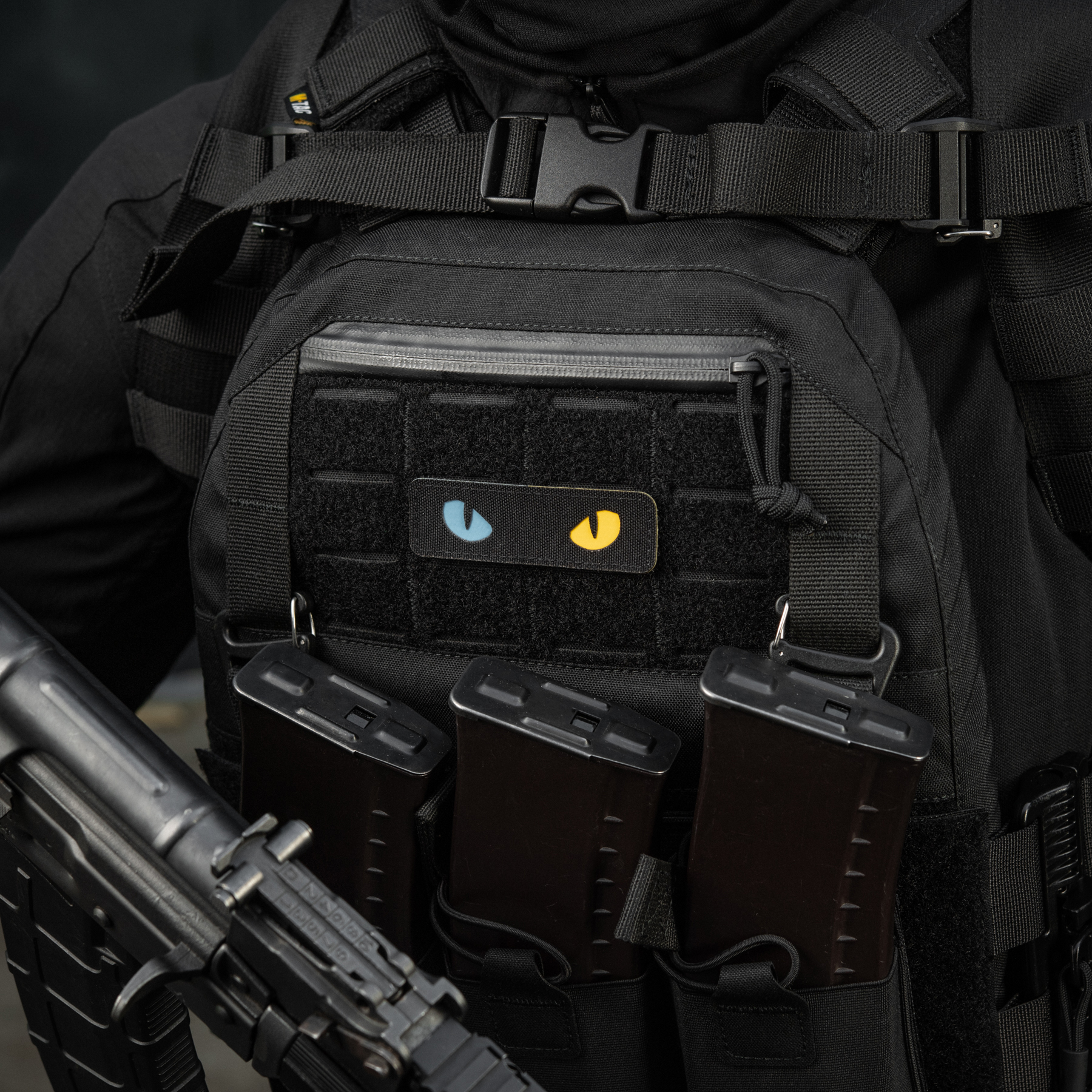M-Tac нашивка Cat Eyes Laser Cut Black/Yellow/Blue/GID — 7