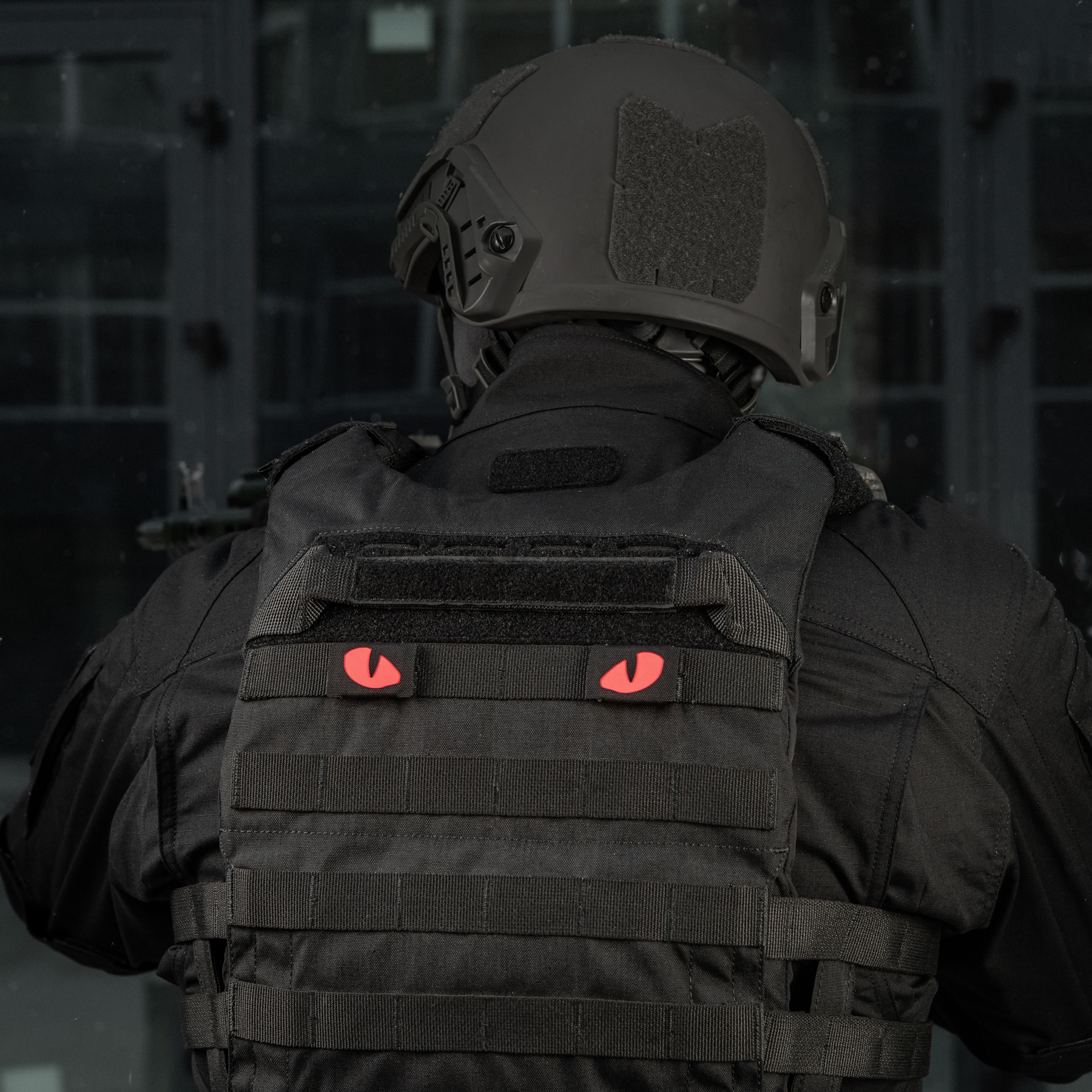 M-Tac нашивка Tiger Eyes Laser Cut (пара) Black/Red/GID — 19