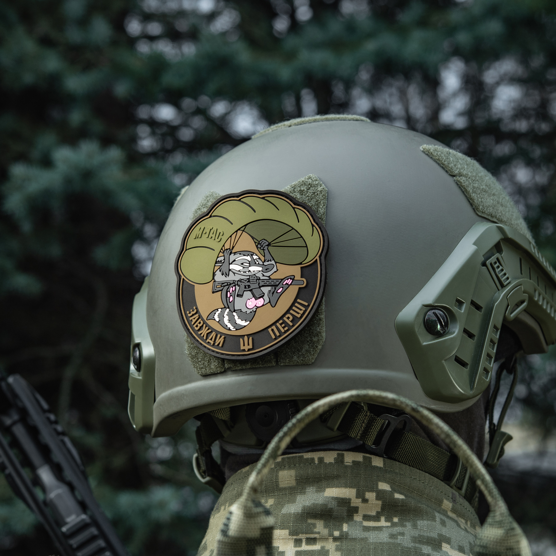M-Tac нашивка Енот серо-розов. (PVC) — 15