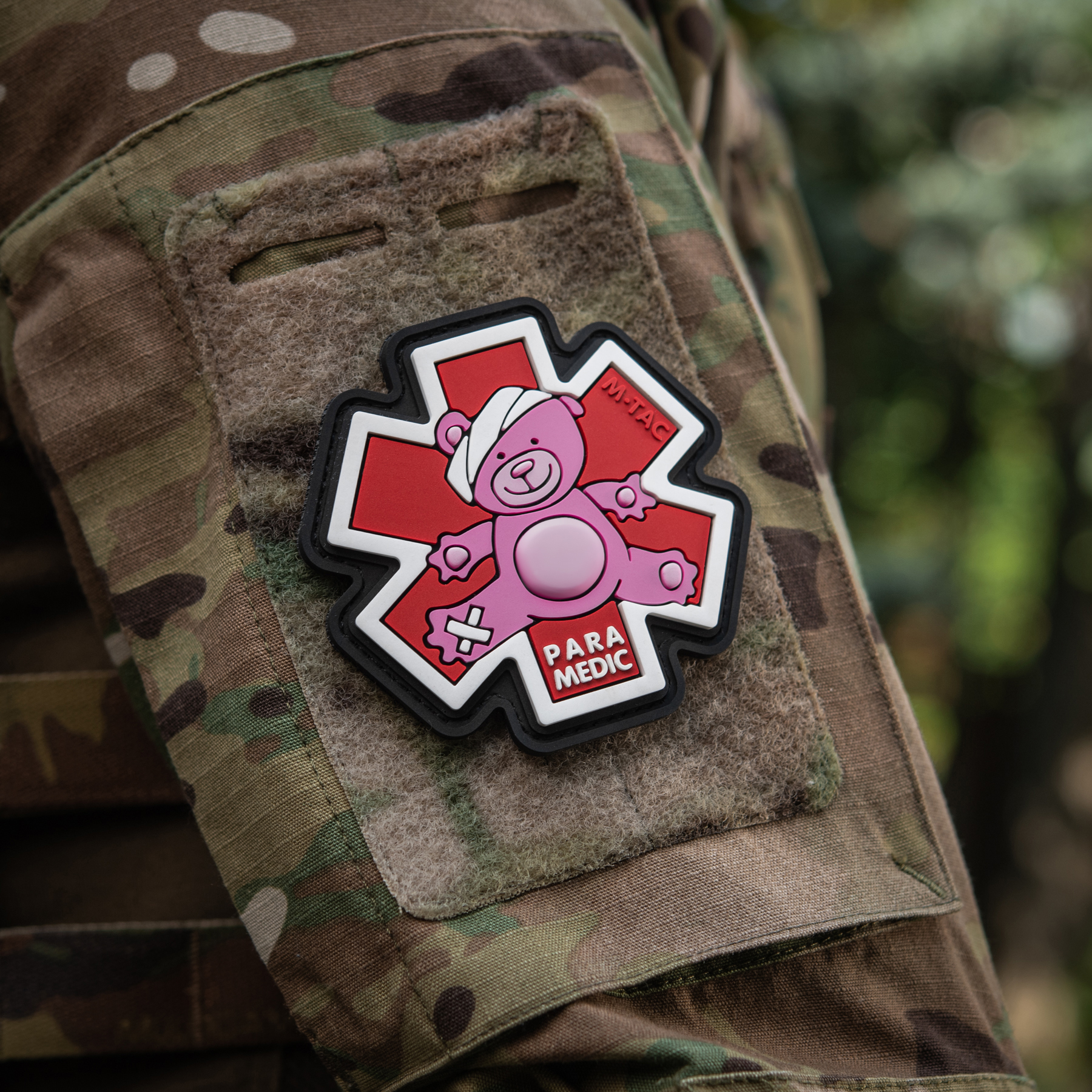 M-Tac нашивка Paramedic Ведмідь (PVC) Pink/Black — 12