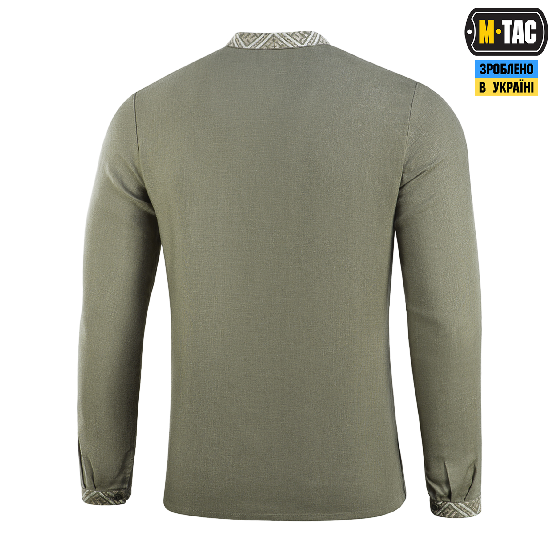 M-Tac вышиванка 100% лён тип 2 олива — 5