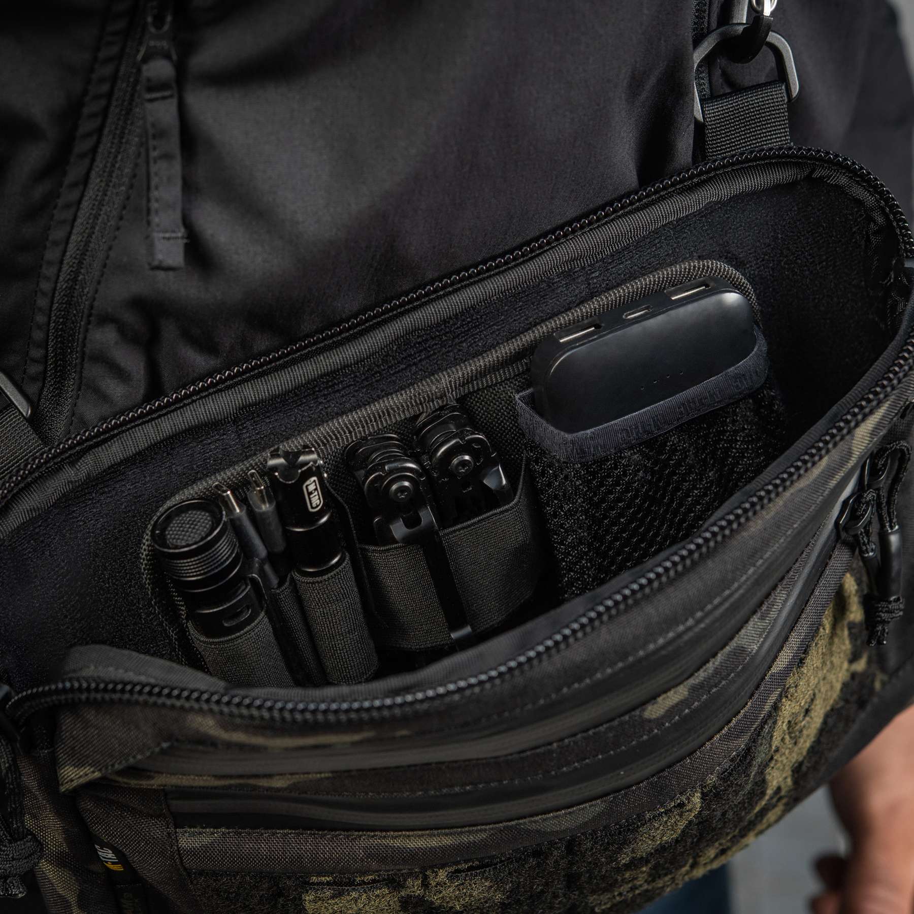 M-Tac сумка Admin Bag Medium Elite с липучкой Multicam Black/Black — 34