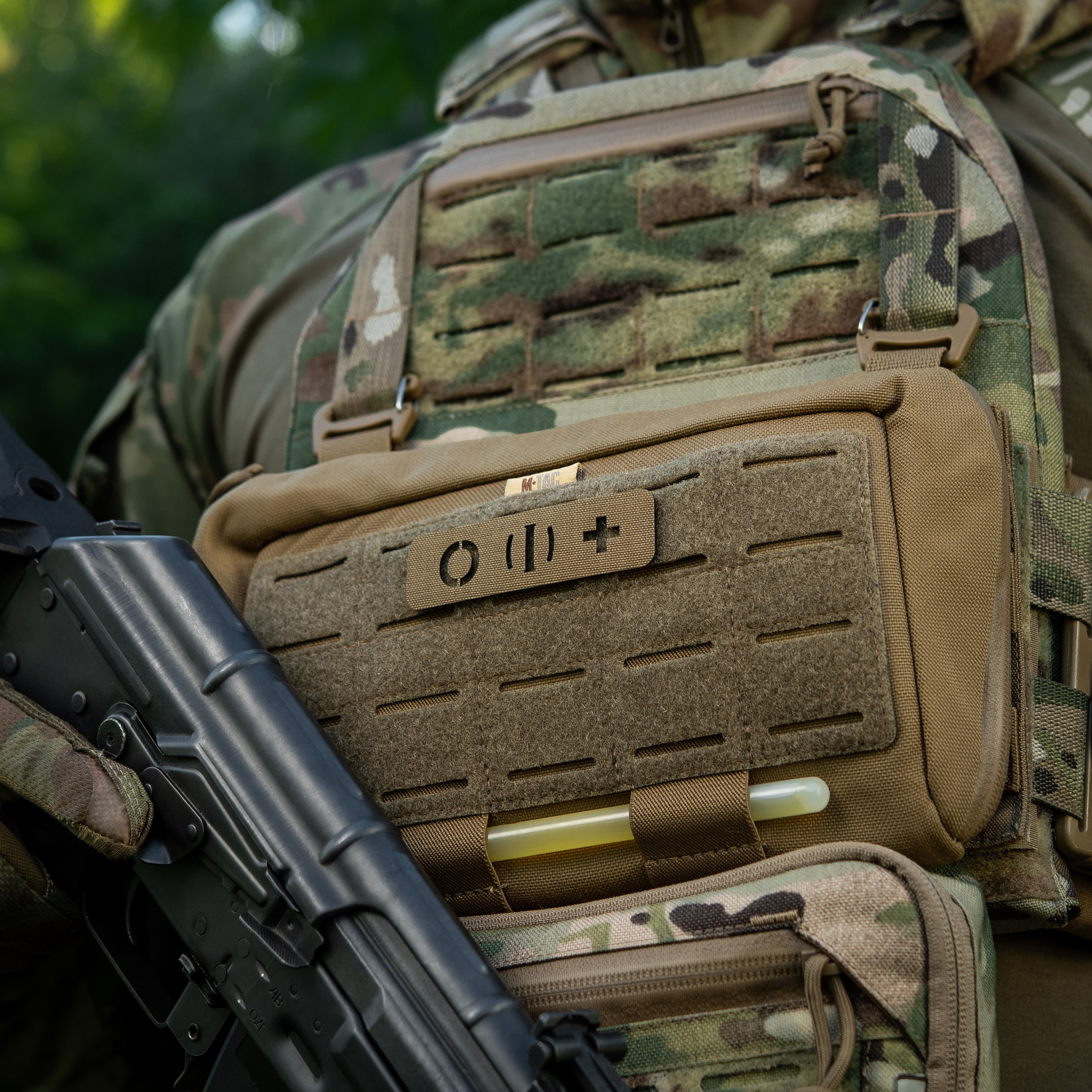 M-Tac нашивка группа крови O (I) + сквозная Laser Cut 25х80 Coyote — 3