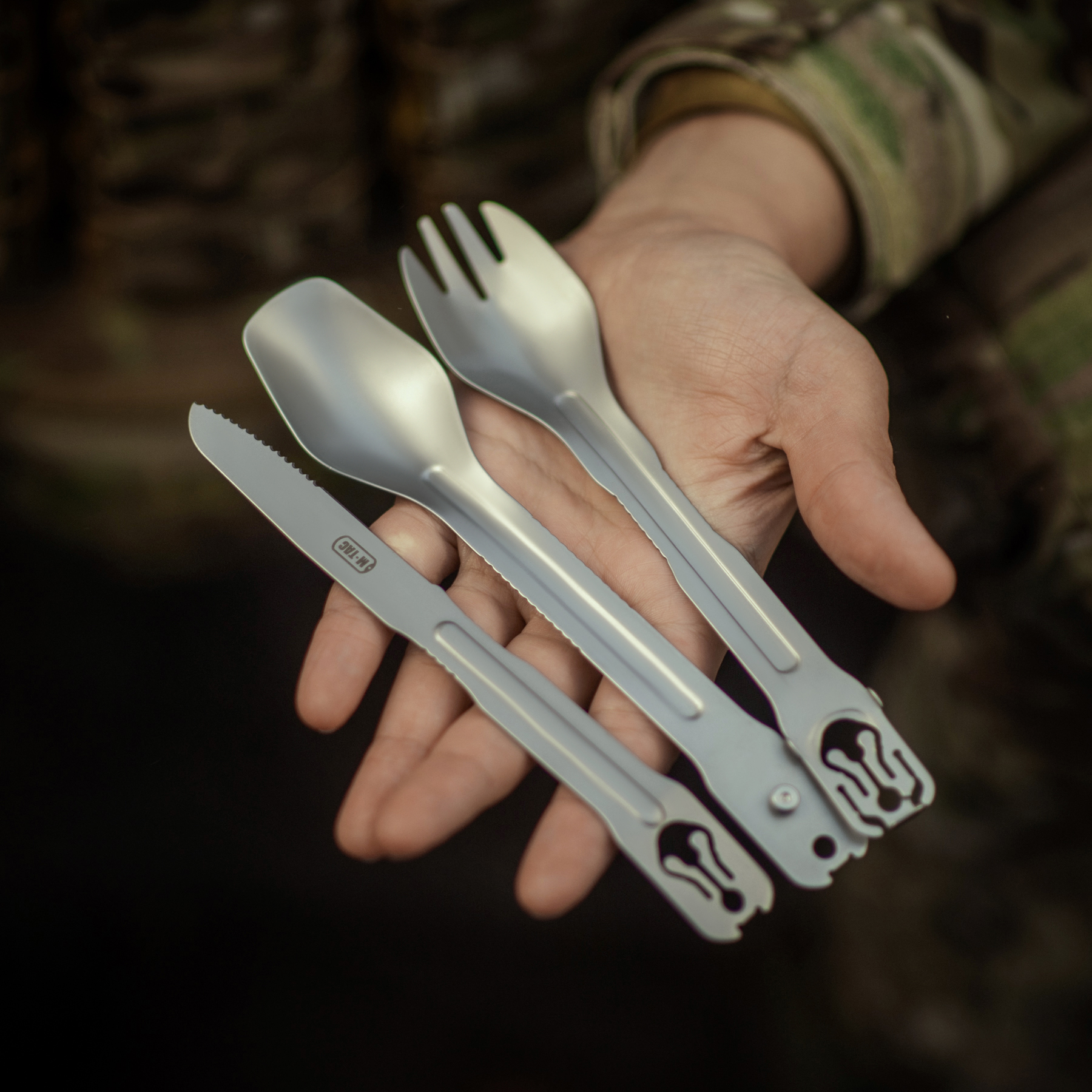 M-Tac столовый набор разъемный (3 элемента) Steel — 17