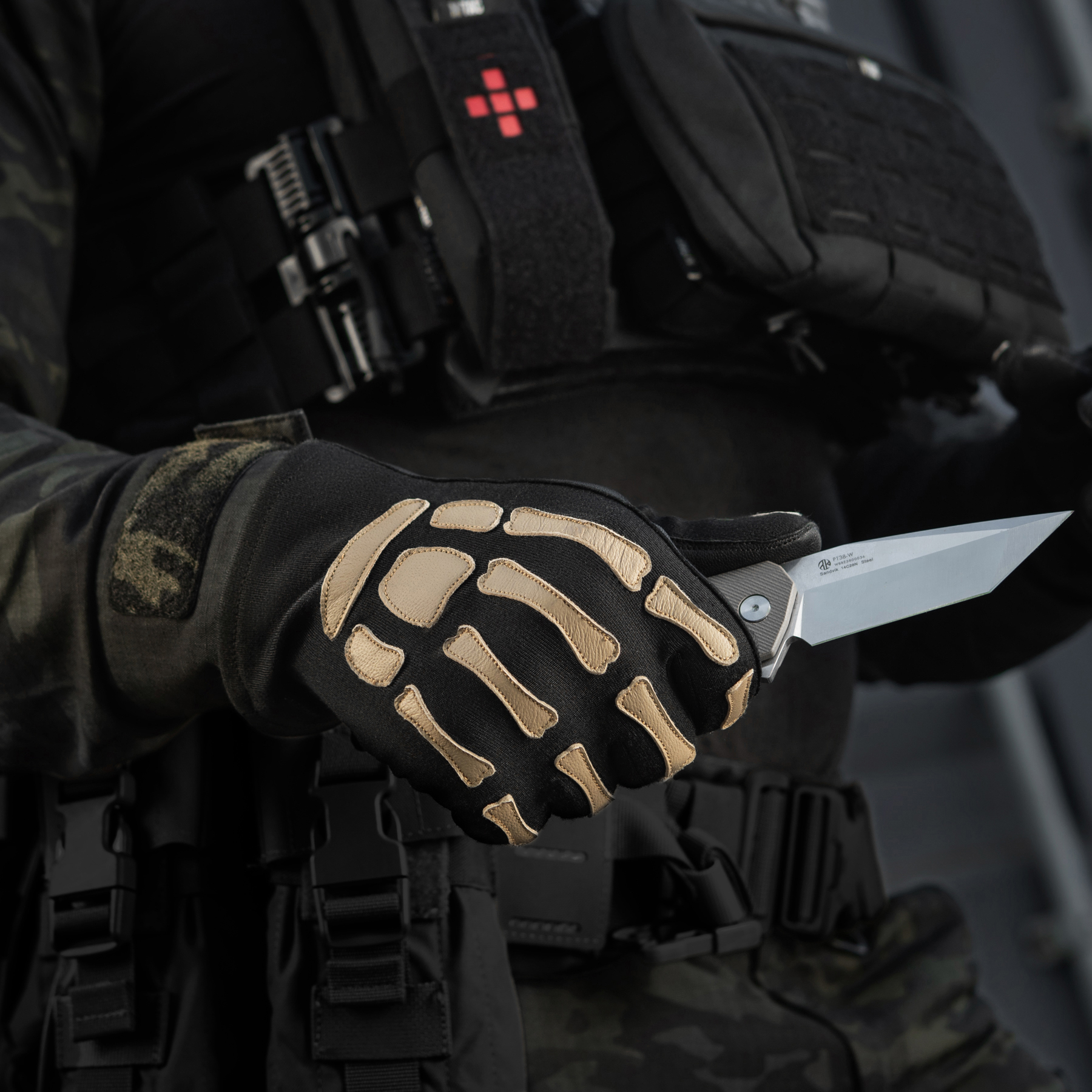 M-Tac перчатки Skeleton Nomex Black/Coyote — 13