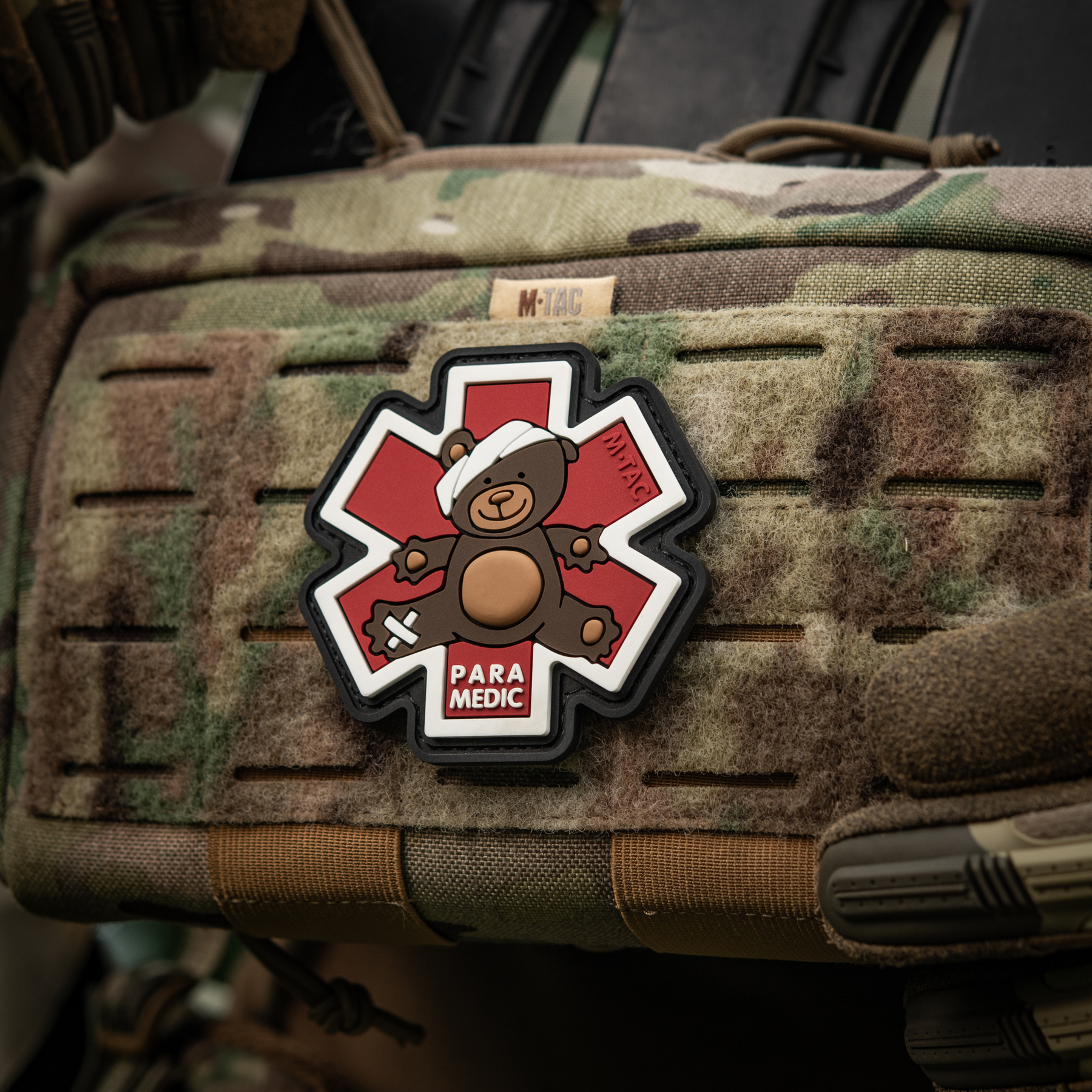 M-Tac нашивка Paramedic Ведмідь (PVC) Brown/Black — 12