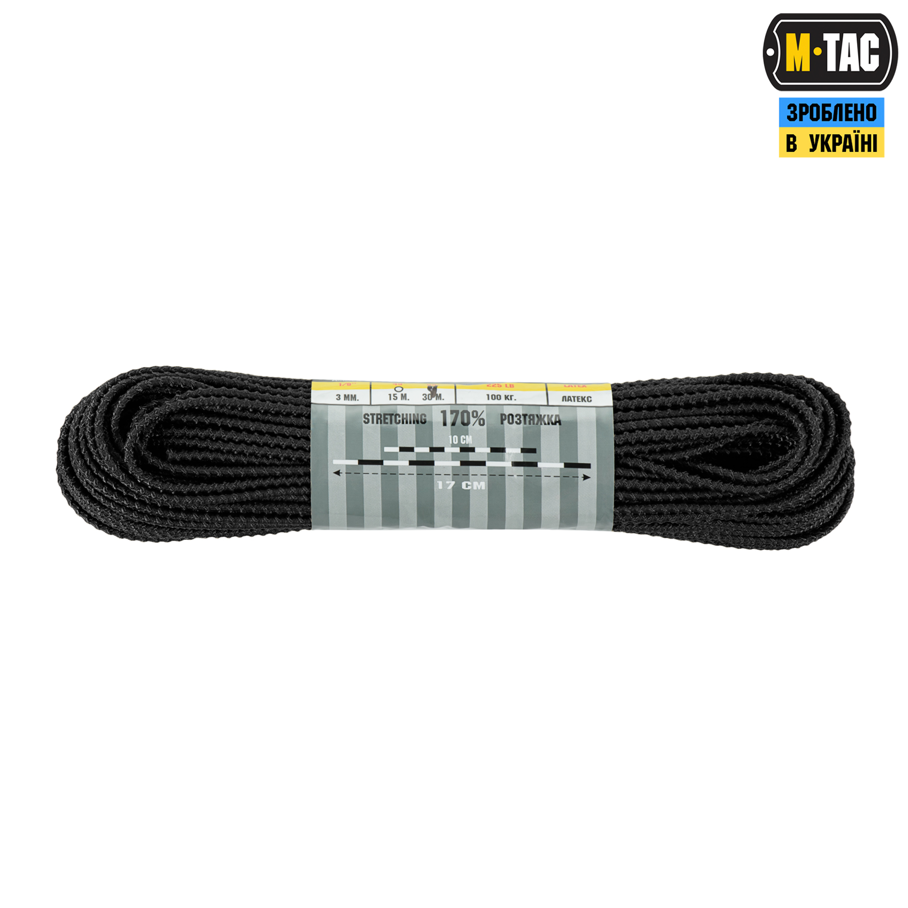 M-Tac паракорд Shock-Cord 3mm 30m Dragon Skin Black — 3