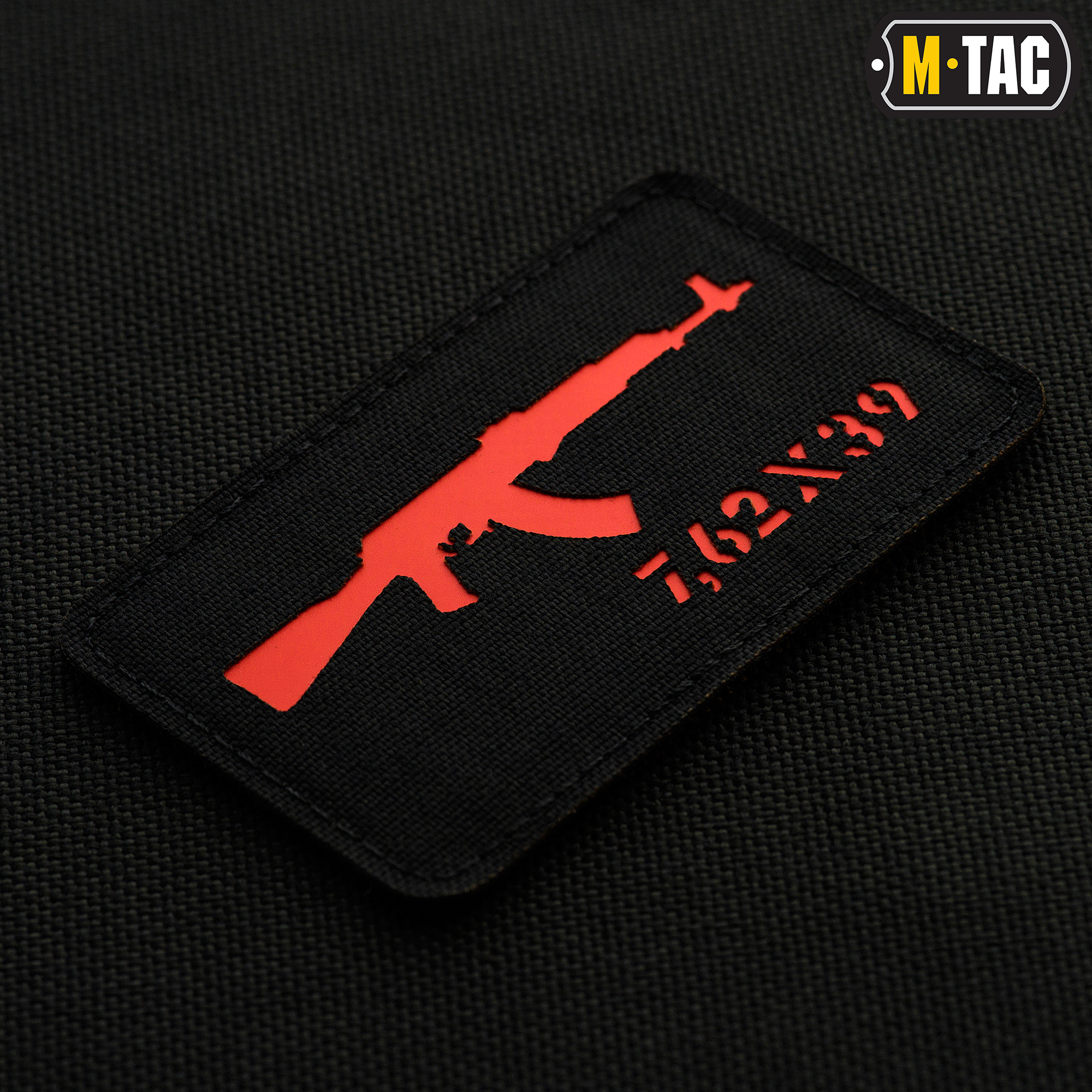 M-Tac нашивка AKM 7,62х39 Laser Cut Black/Red — 3