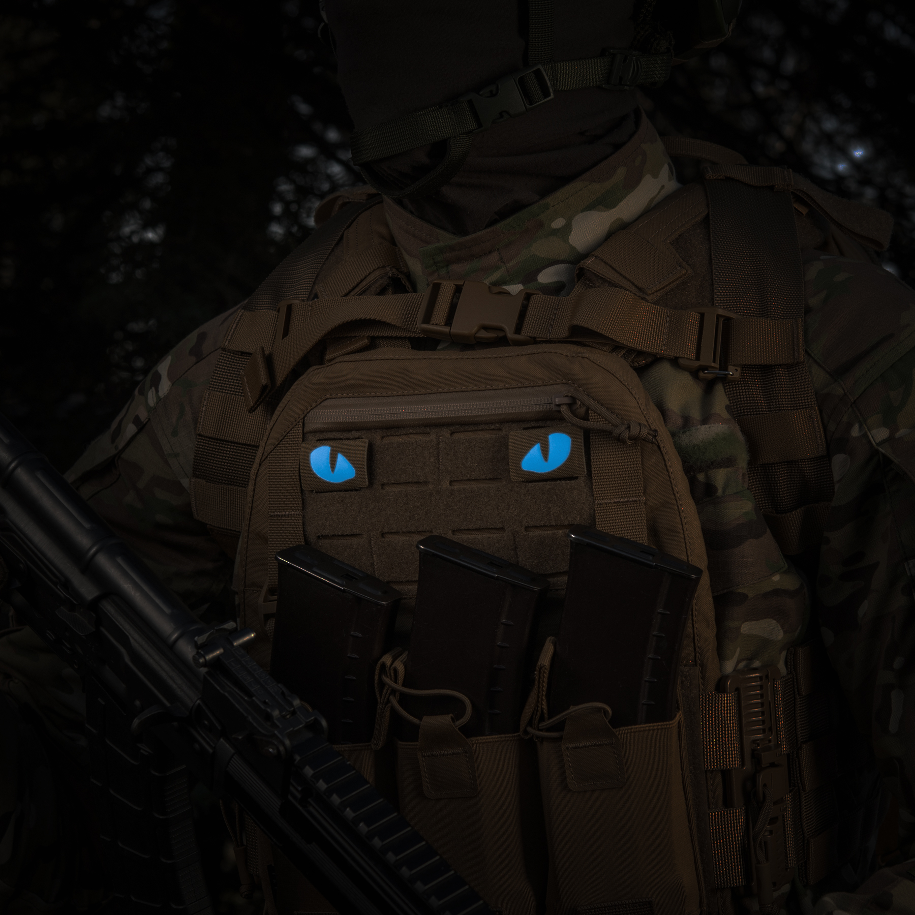 M-Tac нашивка Tiger Eyes Laser Cut (пара) Coyote/Blue/GID — 6