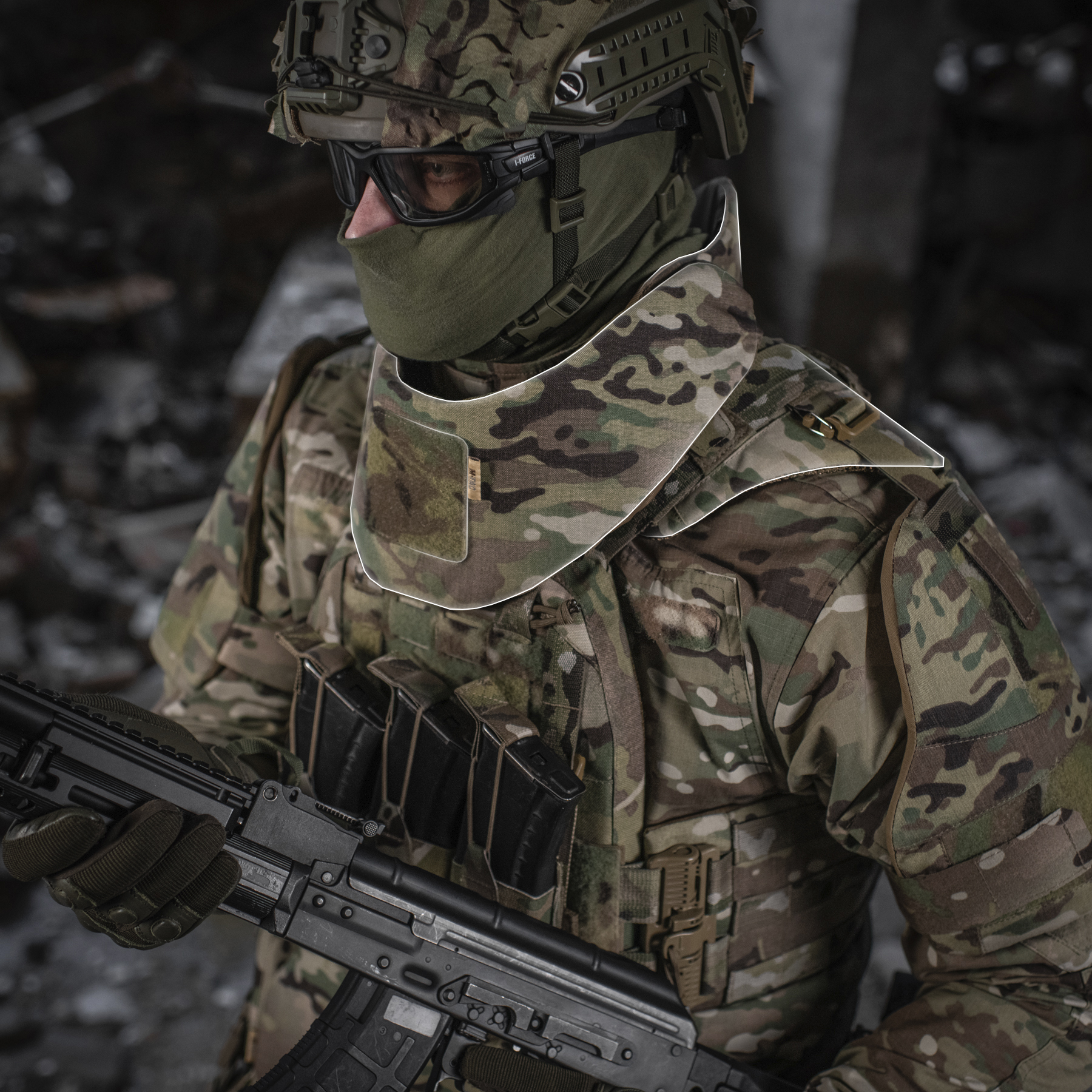 M-Tac Горжет с баллистическими пакетами 1 класс (FMS) для Cuirass QRS Multicam — 21