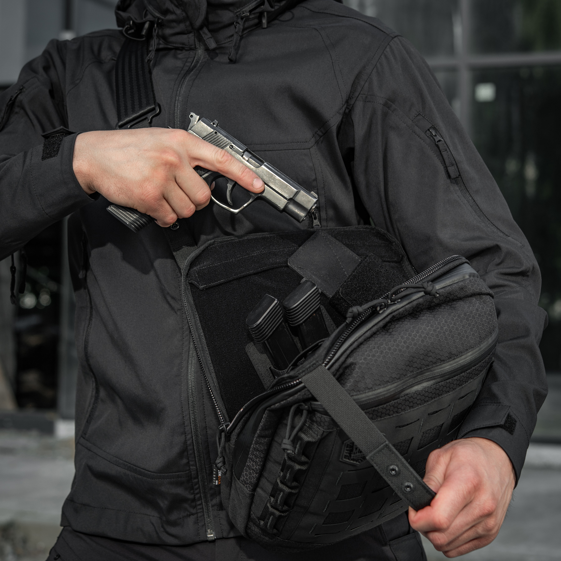 M-Tac сумка планшет Laser Cut Hex Black — 14