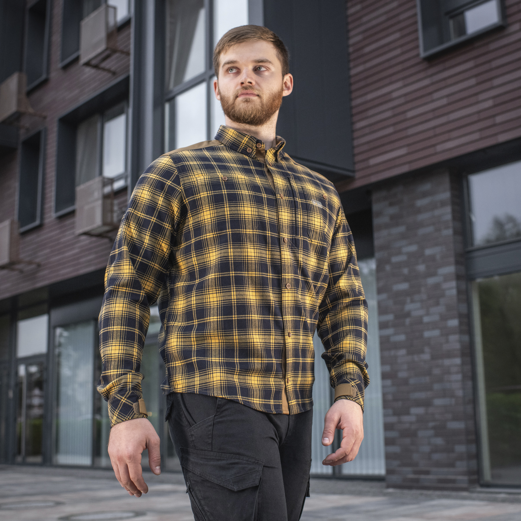M-Tac рубашка Redneck Shirt Navy Blue/Yellow — 7
