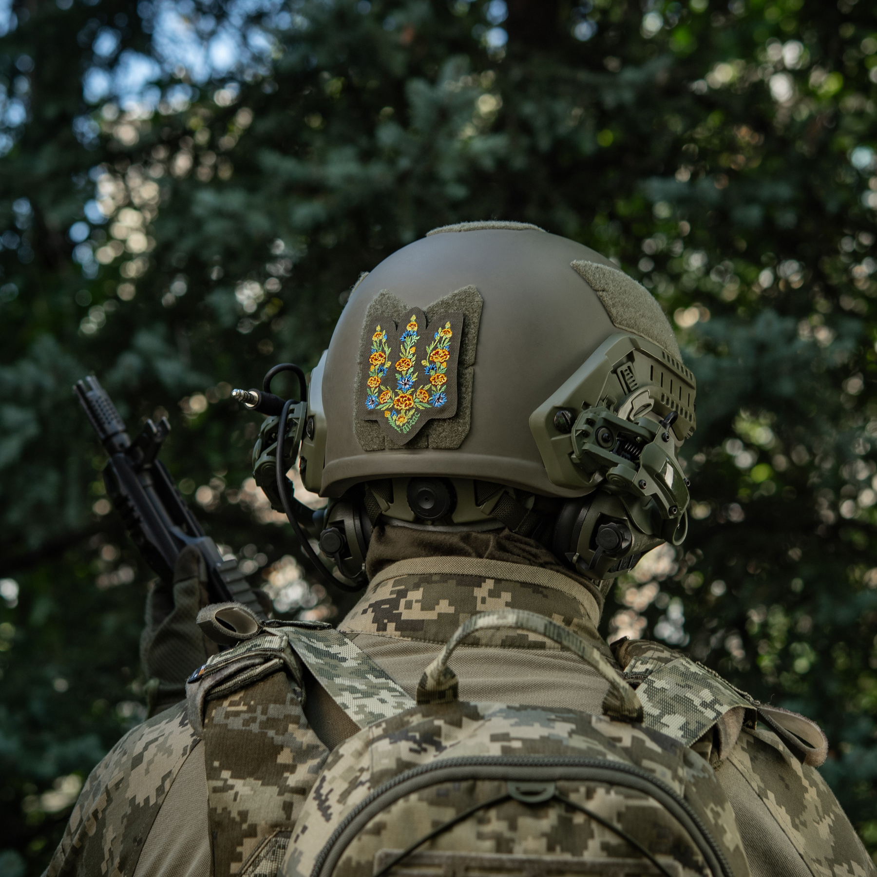 M-Tac нашивка Тризуб Чорнобривці (вишивка) Ranger Green — 14