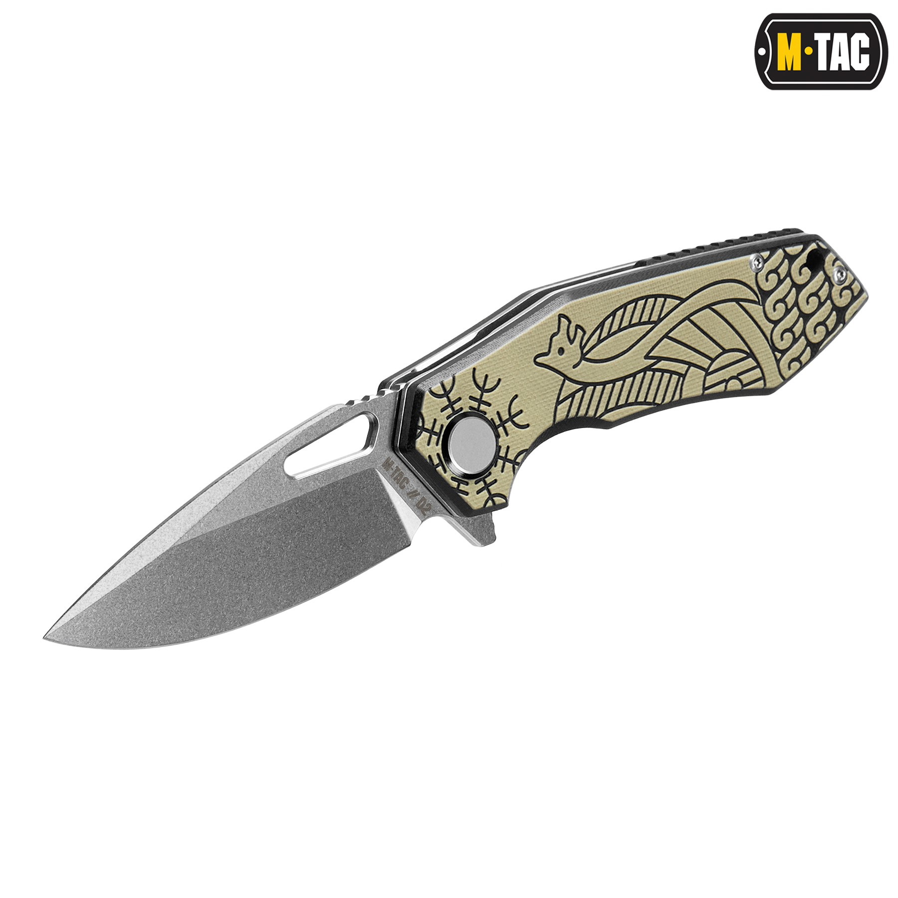 M-Tac нож складной Type 12 Scandinavian Stonewash Black/Sand — 5