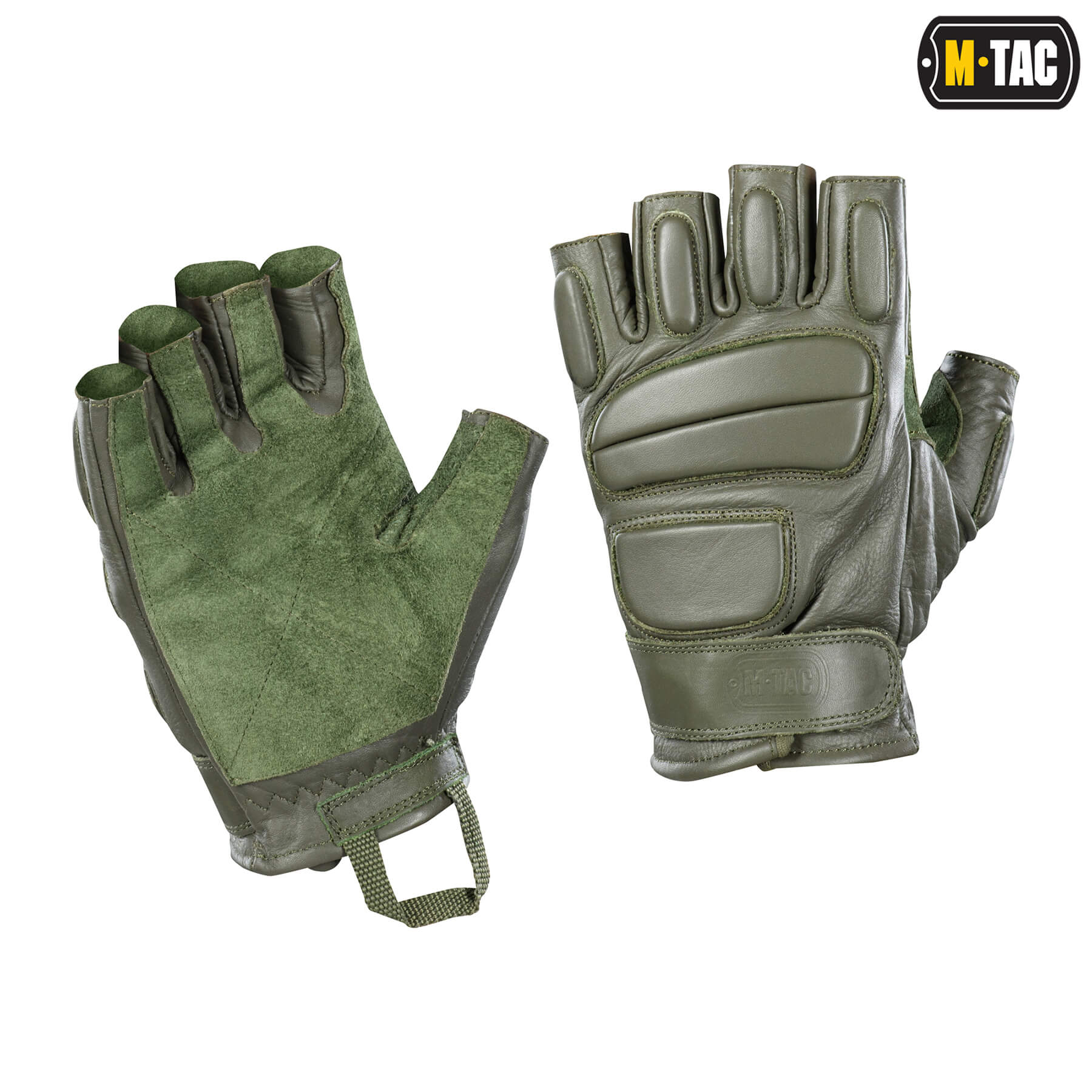 M-Tac перчатки беспалые кожаные Assault Mk.1 Olive — 2