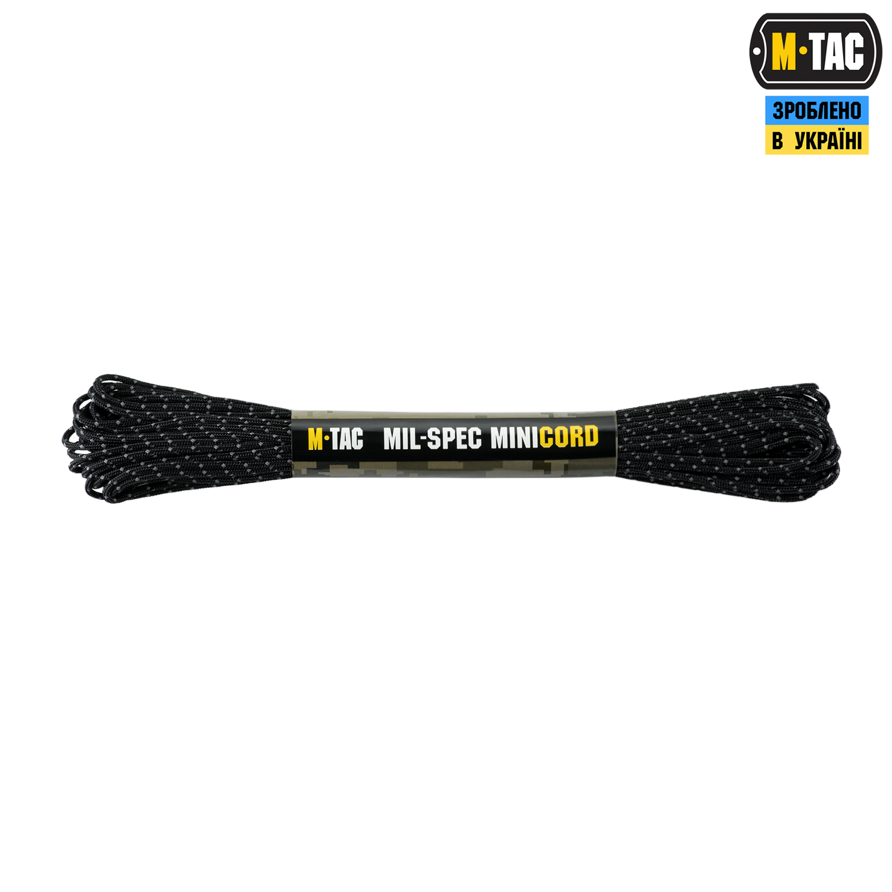 M-Tac паракорд Minicord Mil-Spec 15m Black Reflective — 2