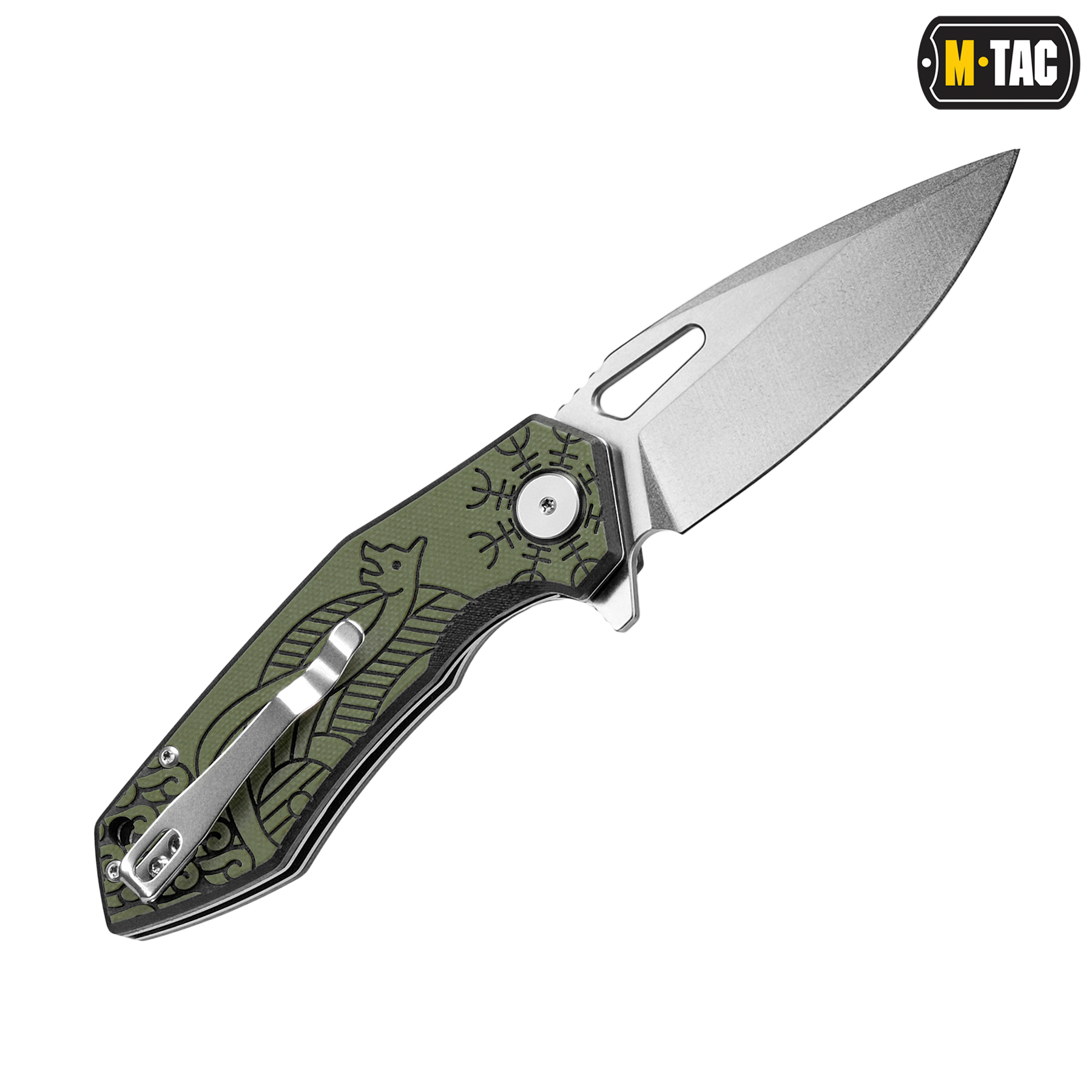 M-Tac нож складной Type 12 Scandinavian Stonewash Black/Olive — 4