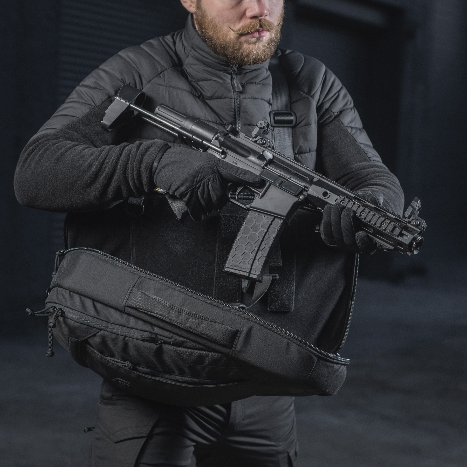 M-Tac рюкзак однолямочный Agent Elite Hex Black — 20