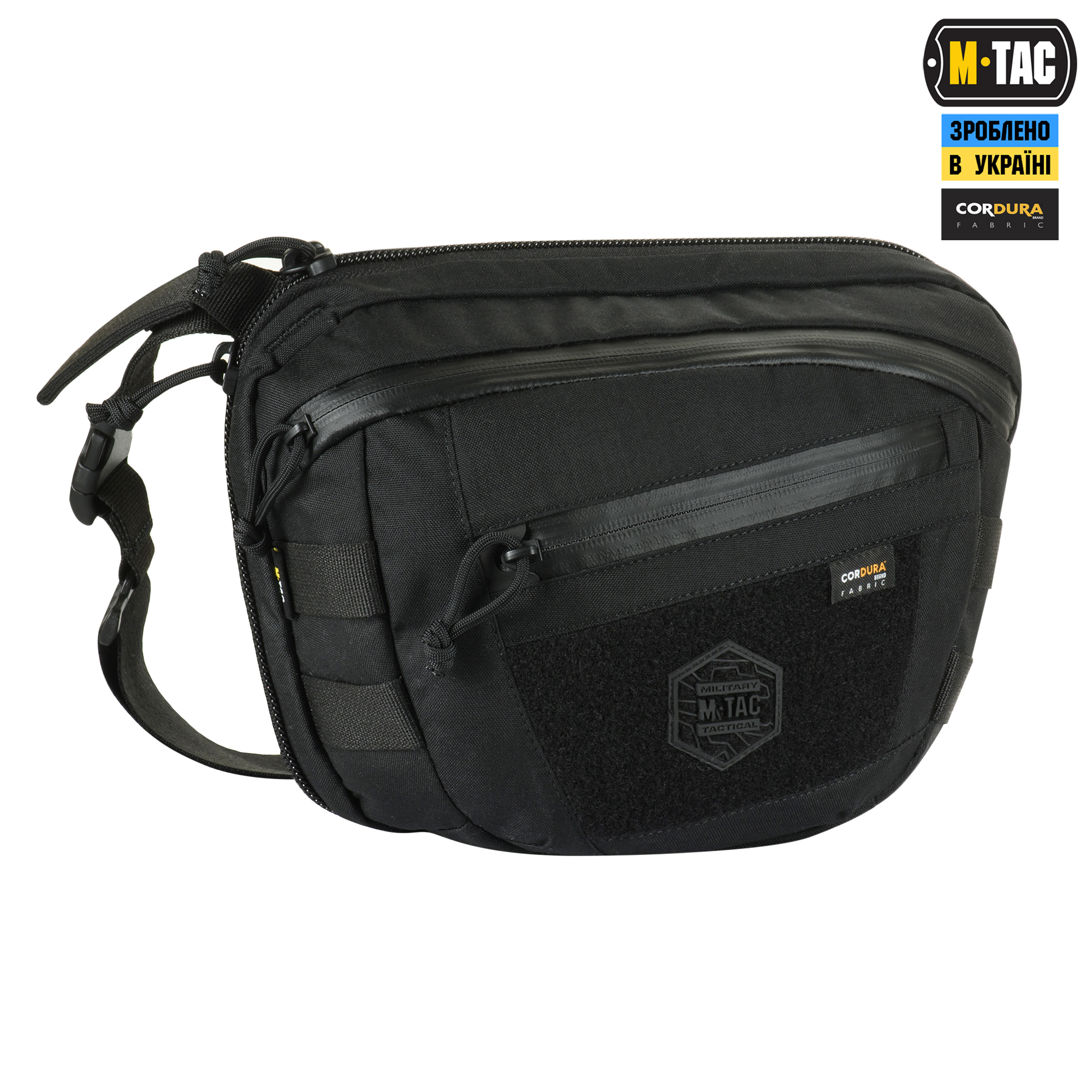 M-Tac сумка Sphaera Hardsling Bag Large с липучкой Elite Black — 4