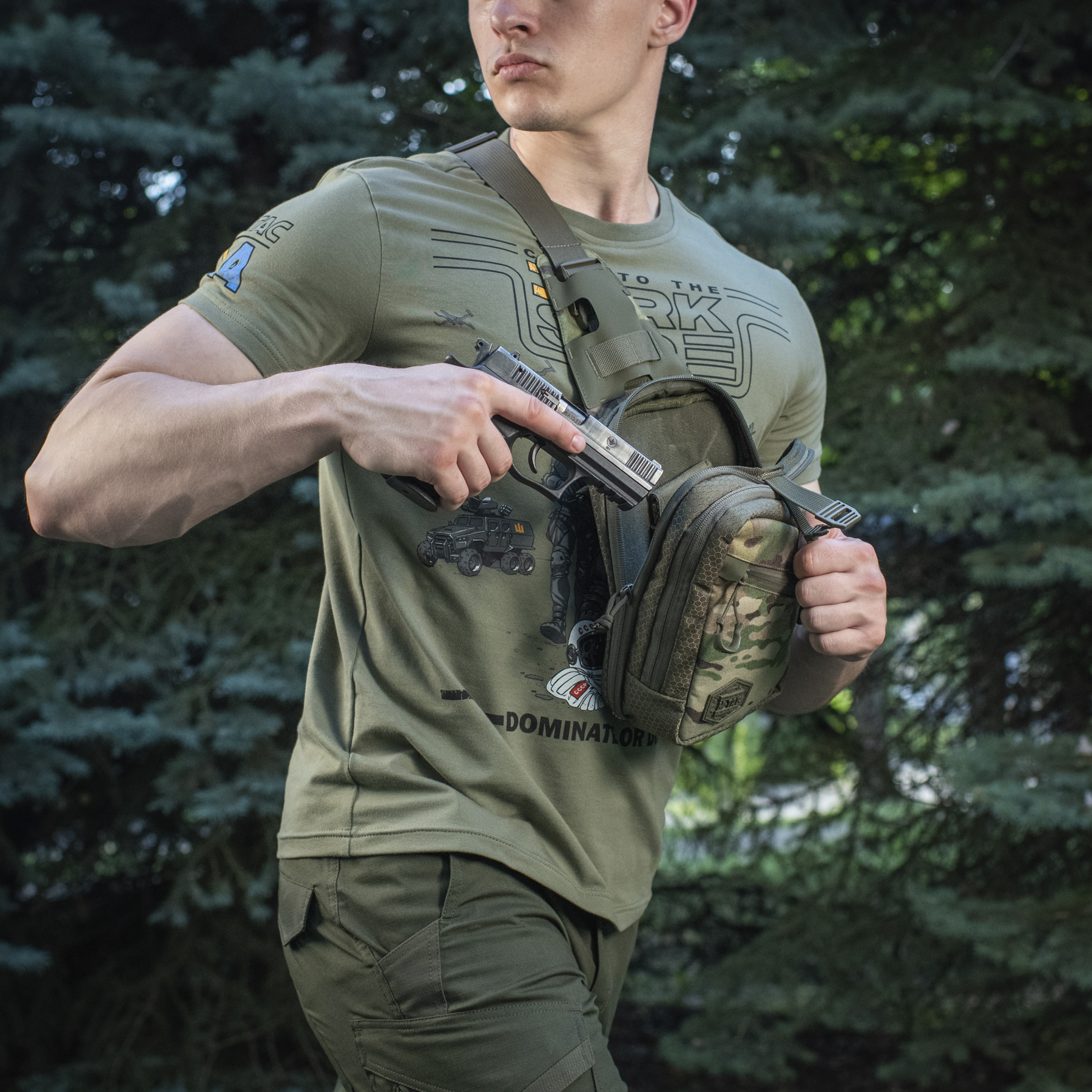 M-Tac сумка Sling Pistol Bag Elite Hex Multicam/Ranger Green — 15