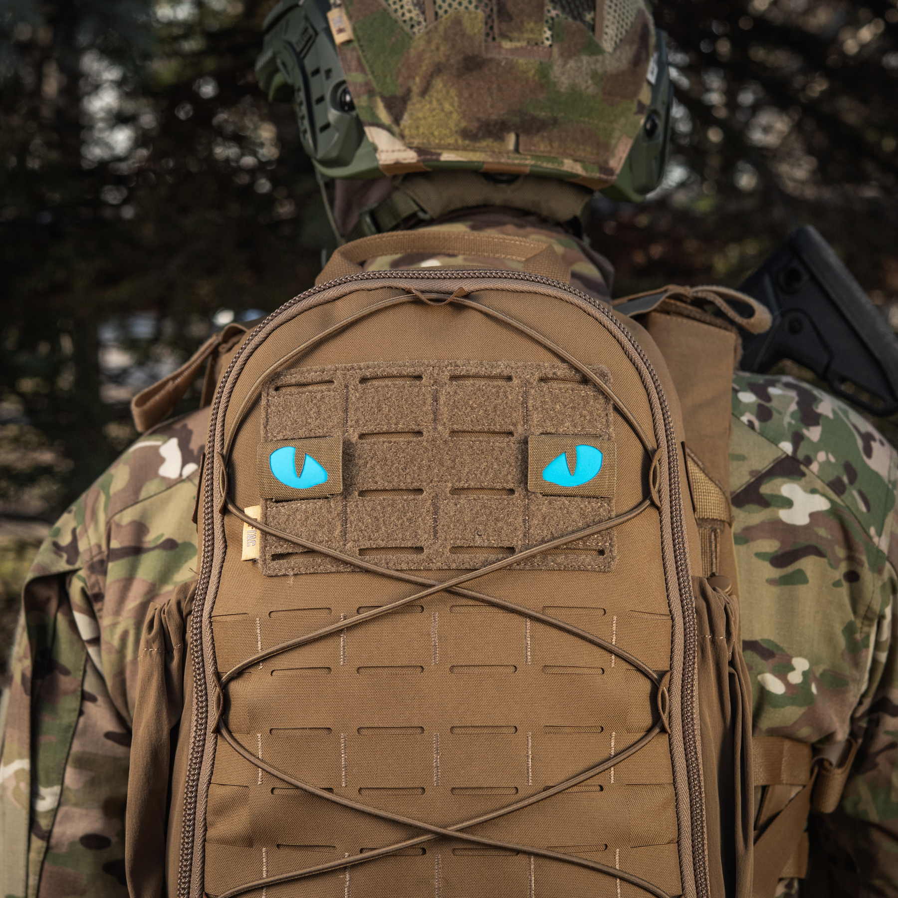 M-Tac нашивка Tiger Eyes Laser Cut (пара) Coyote/Blue/GID — 12