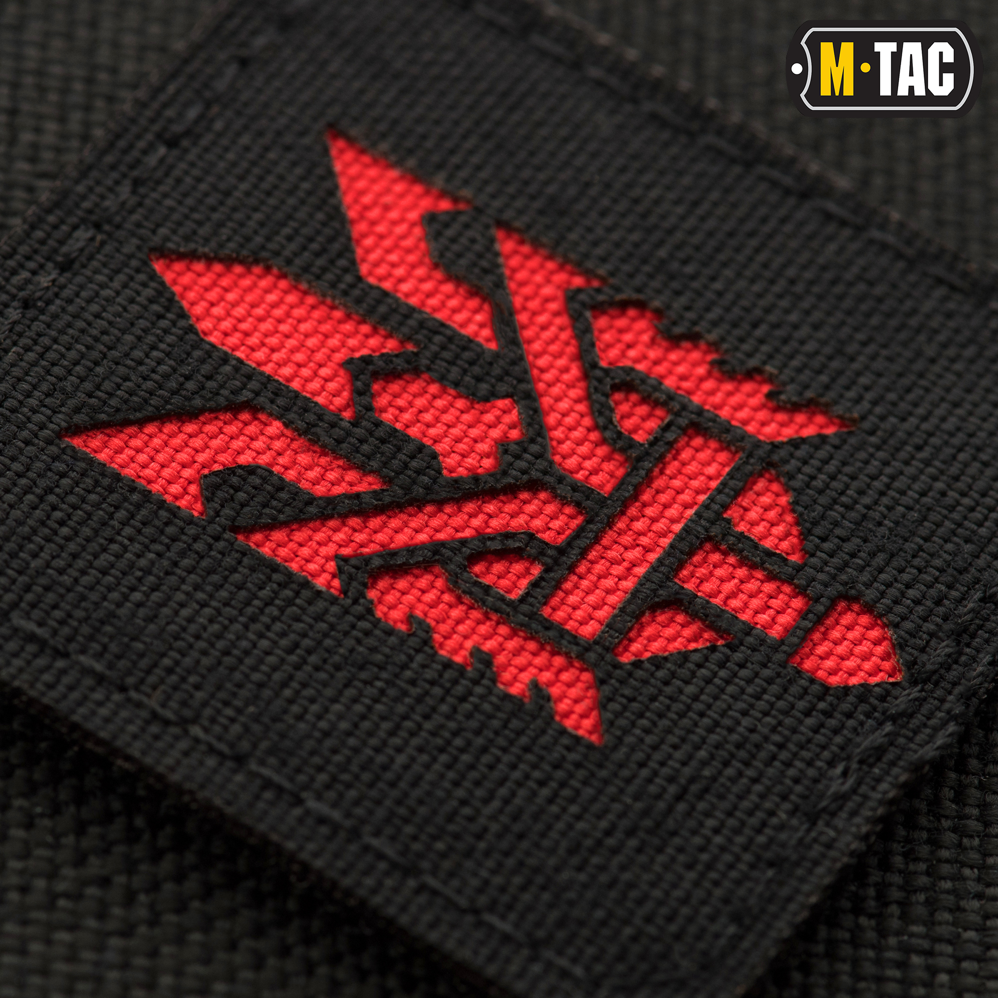 M-Tac нашивка Тризуб (стилизация) Laser Cut малая Black/Red — 3