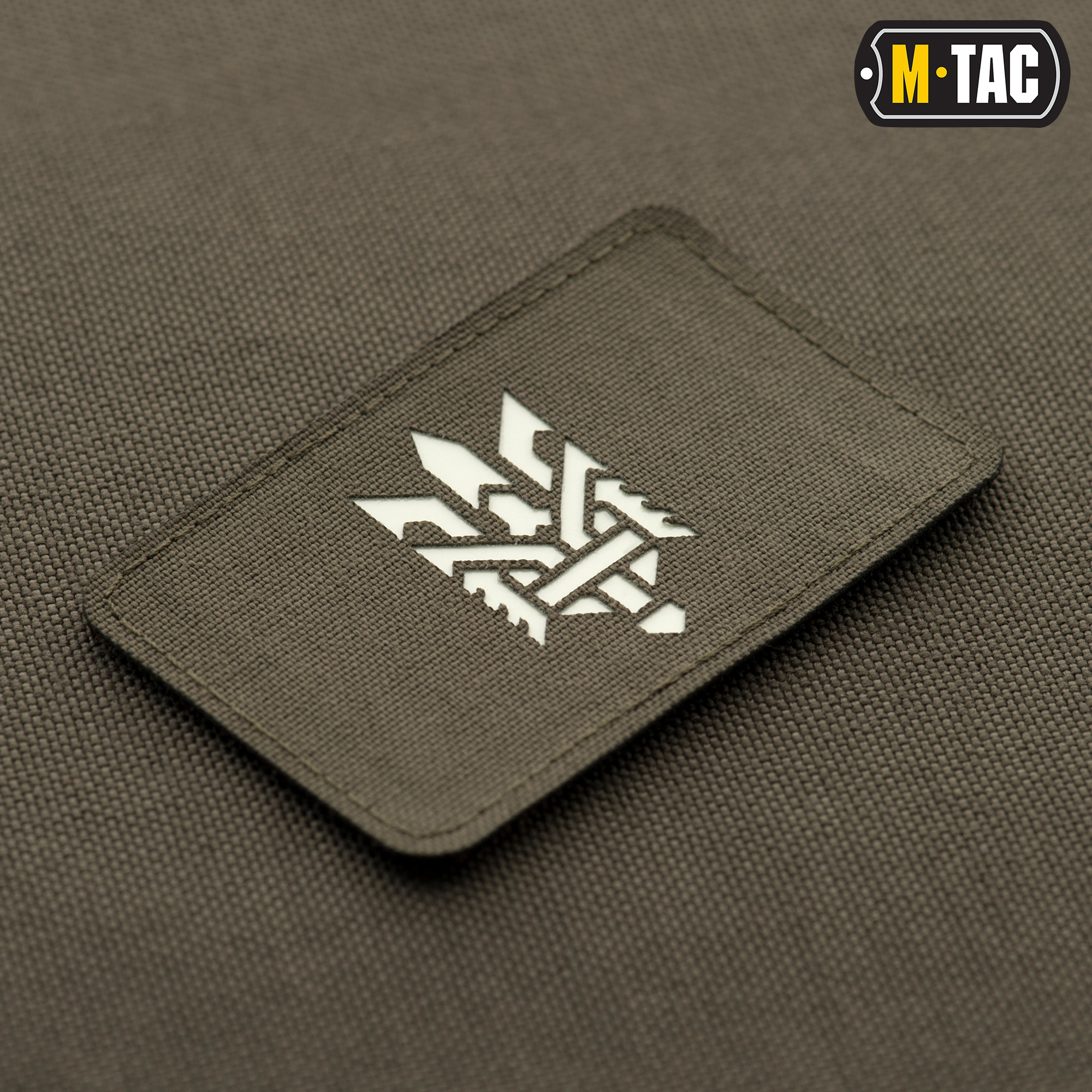 M-Tac нашивка Тризуб (стилизация) Laser Cut горизонтальная Ranger Green/GID — 4