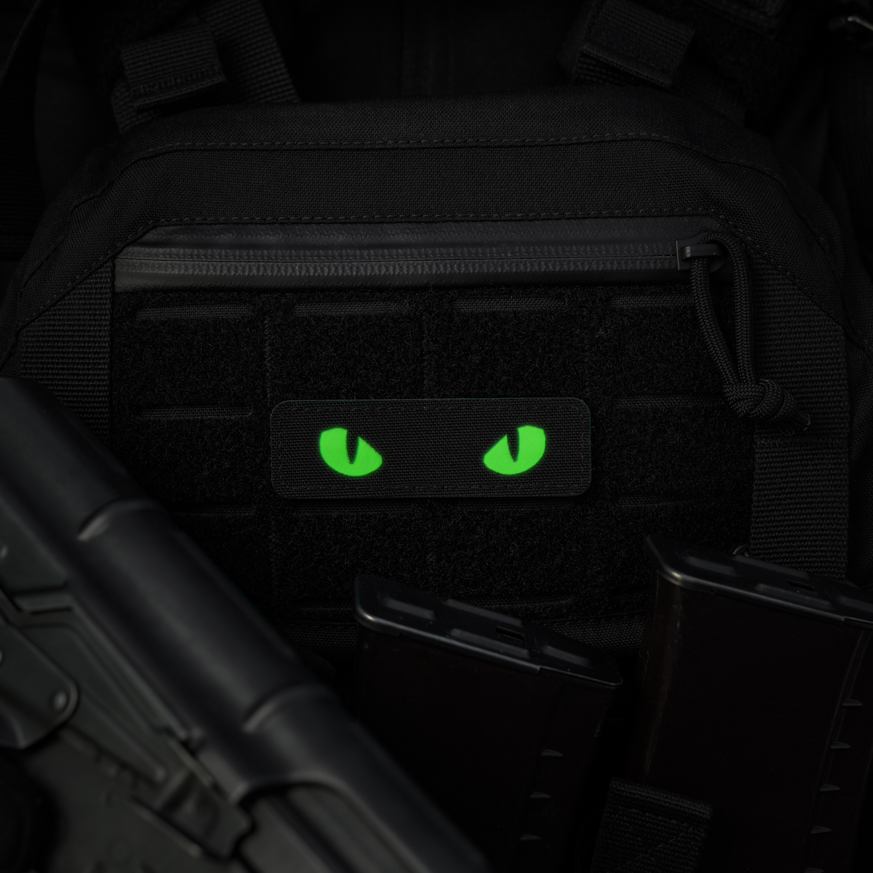 M-Tac нашивка Cat Eyes Laser Cut Black/Green/GID — 7