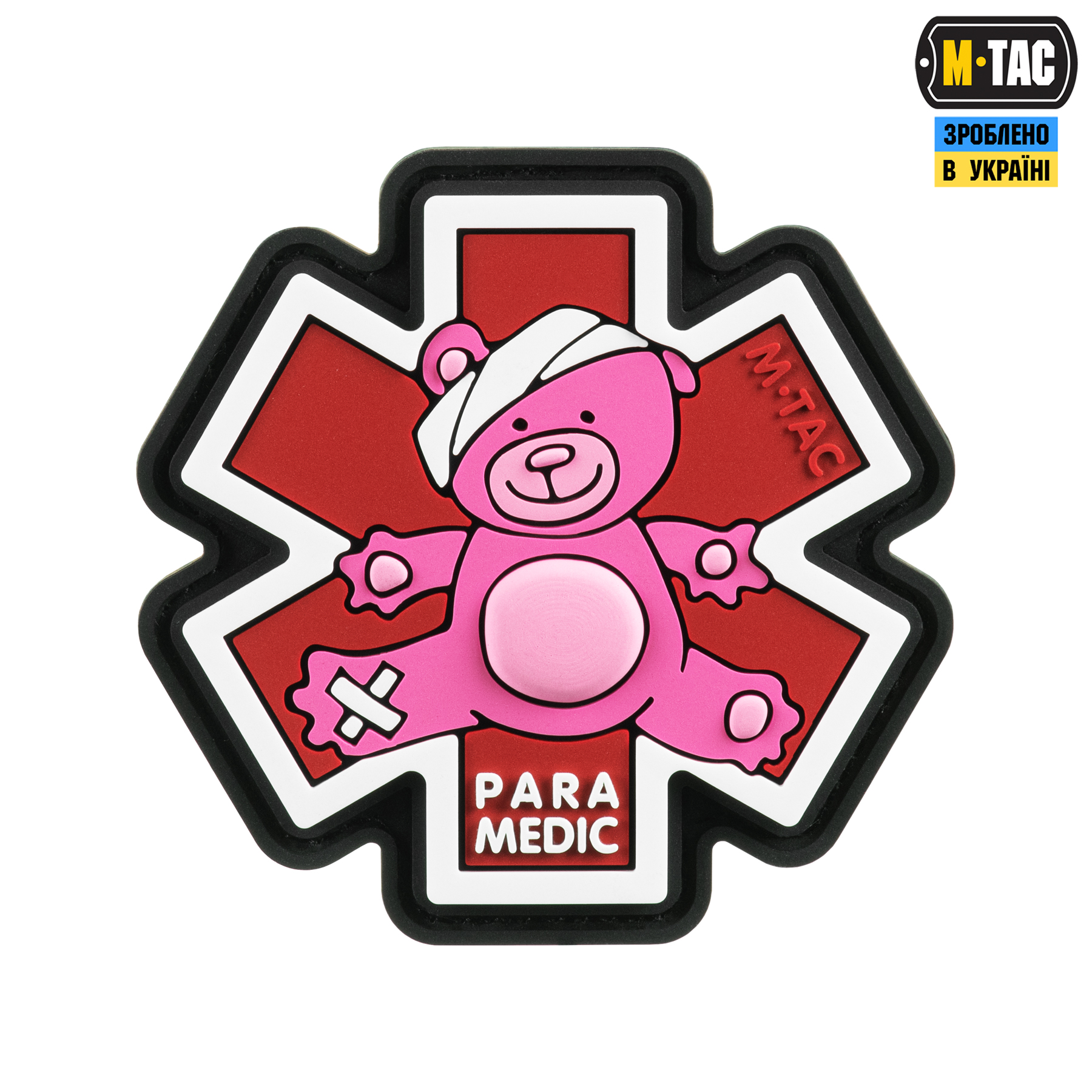 M-Tac нашивка Paramedic Ведмідь (PVC) Pink/Black — 2