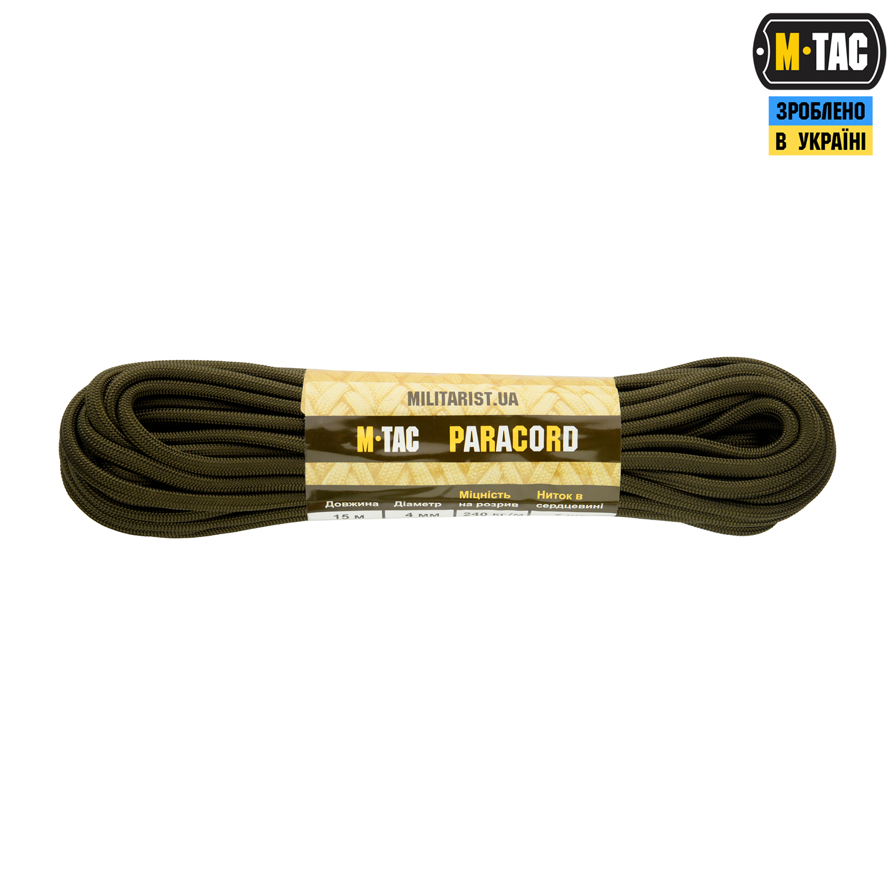 M-Tac паракорд PowerCord1000 15m OD Green — 2