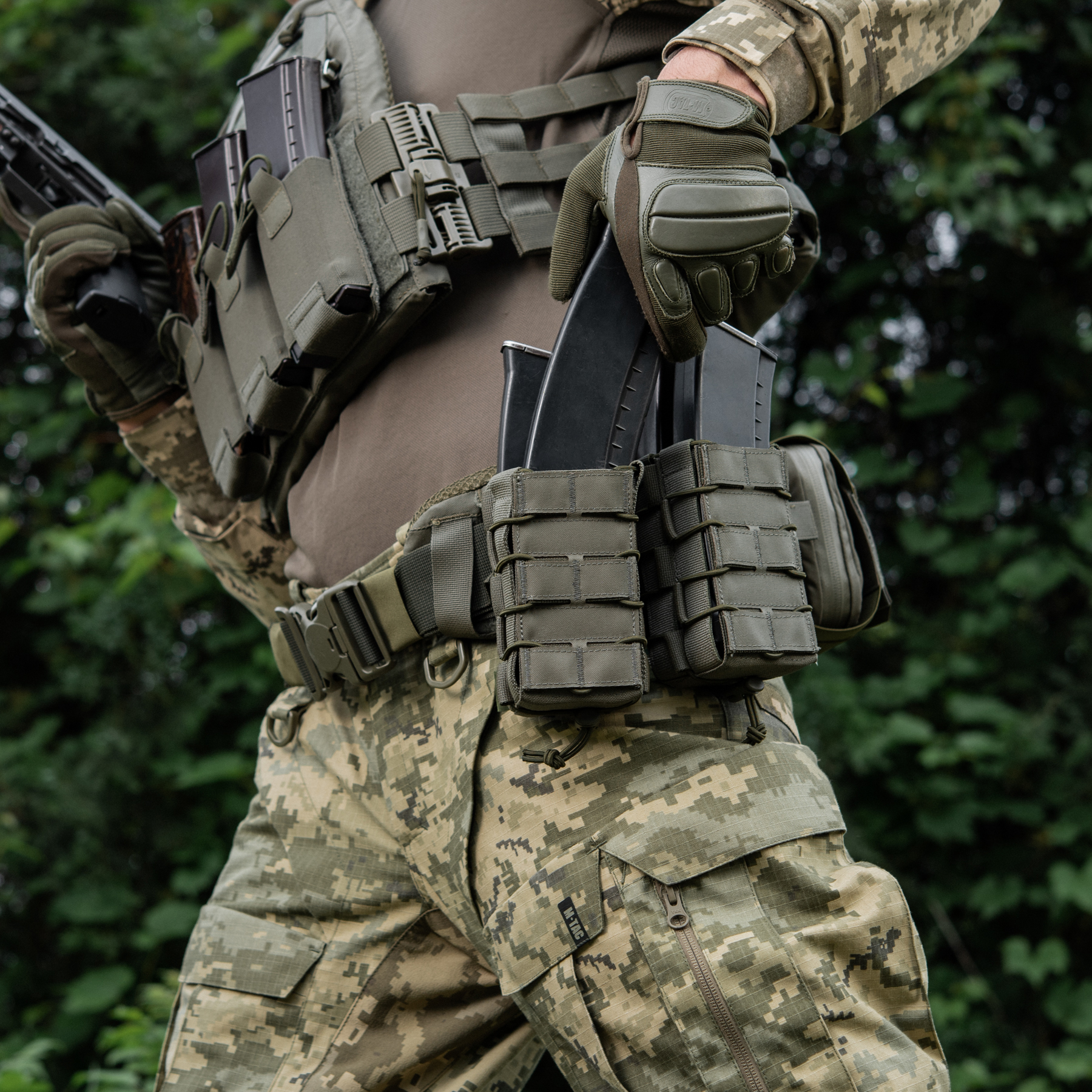 M-Tac подсумок для АК открытый двойной Laser Cut Ranger Green — 12