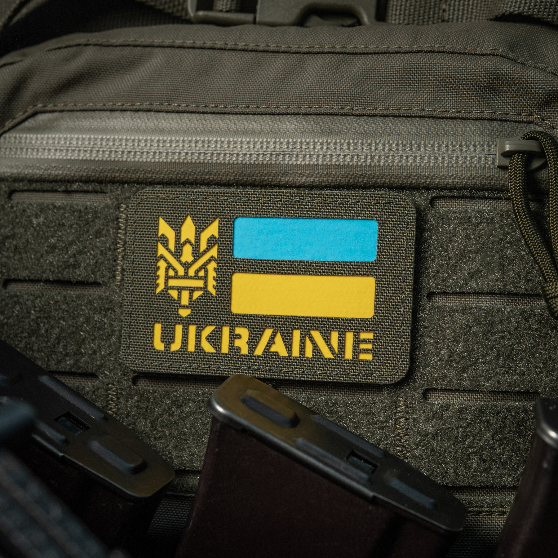 M-Tac нашивка Ukraine (с Тризубом) Laser Cut Ranger Green/Yellow/Blue/GID — 7