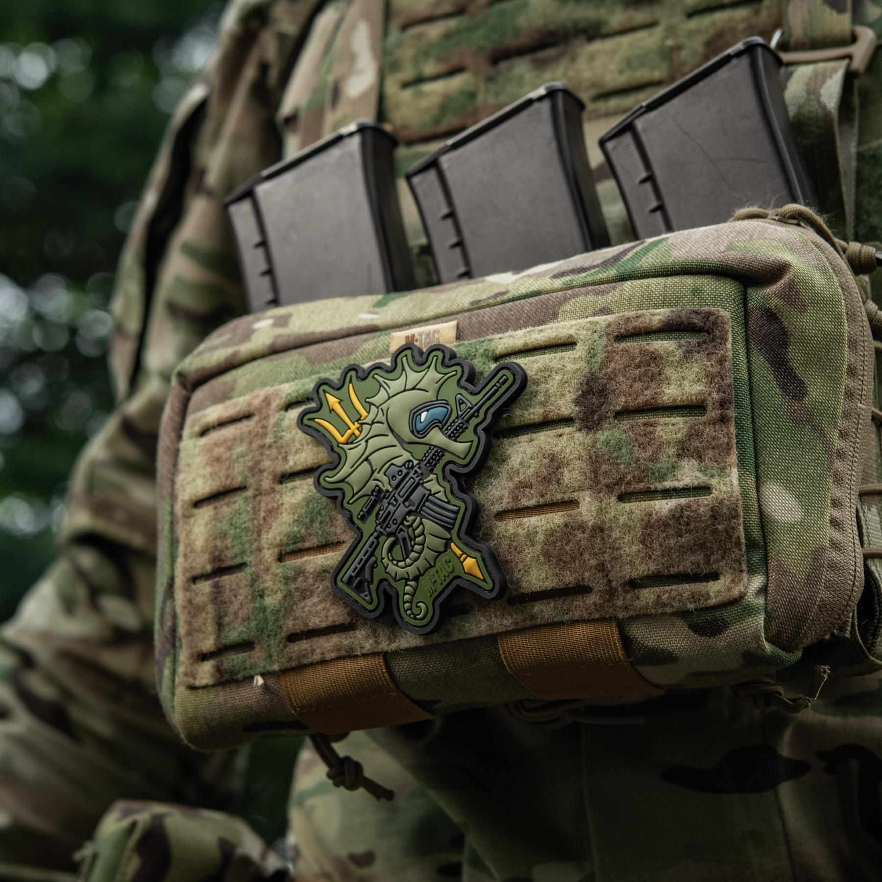 M-Tac нашивка Морской Конек (PVC) олива — 10