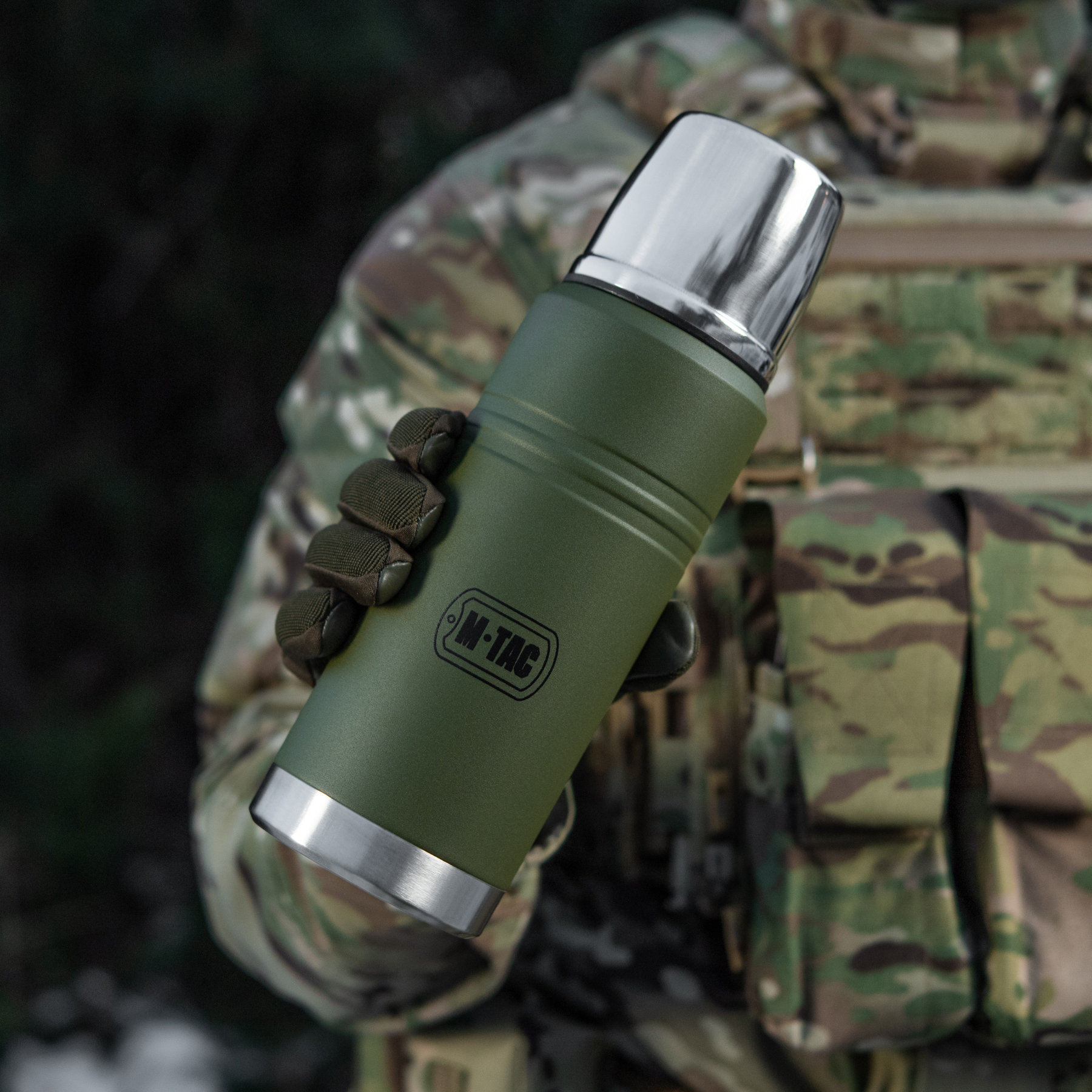 M-Tac термос 750 мл олива/нерж. — 11