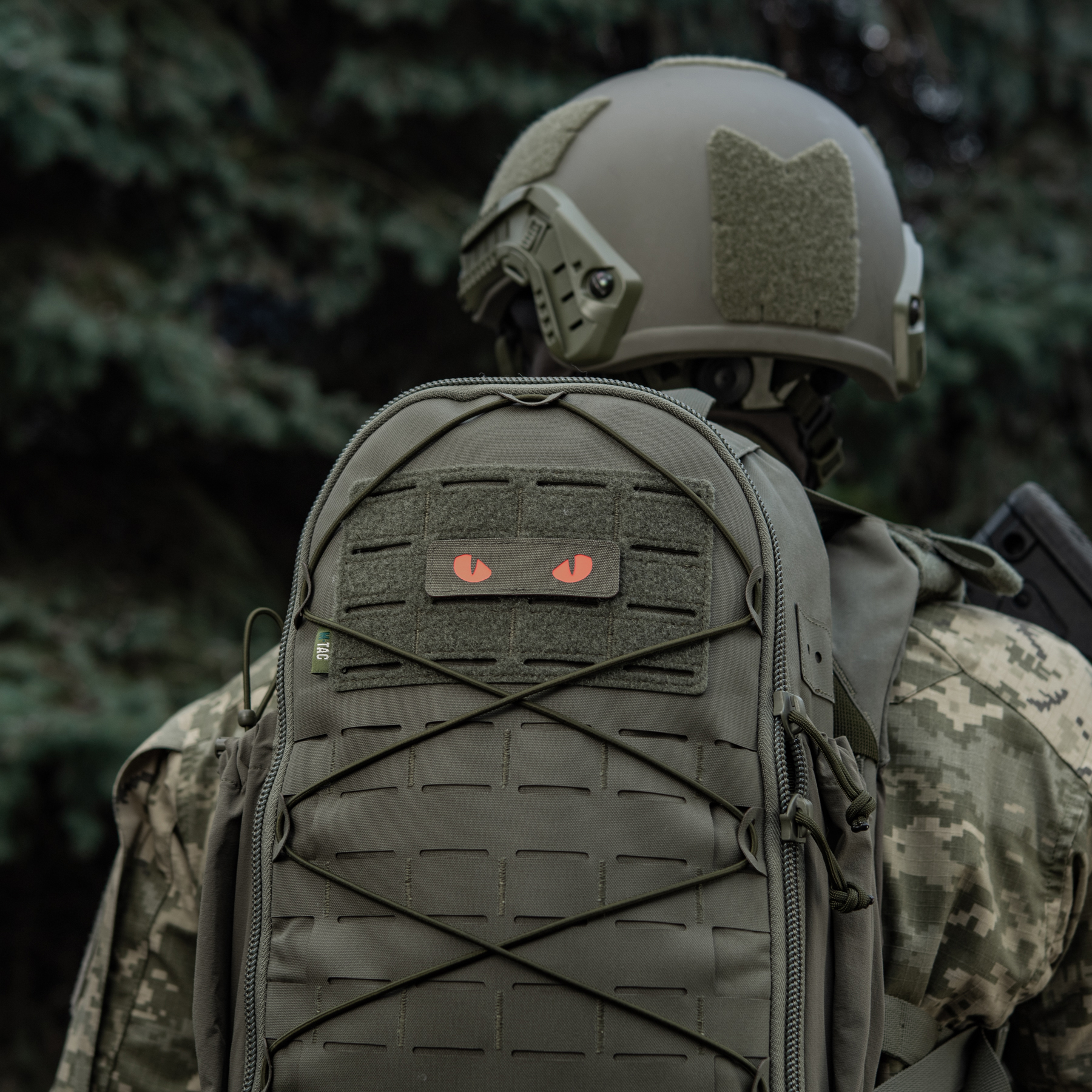 M-Tac нашивка Cat Eyes Laser Cut Ranger Green/Red/GID — 14