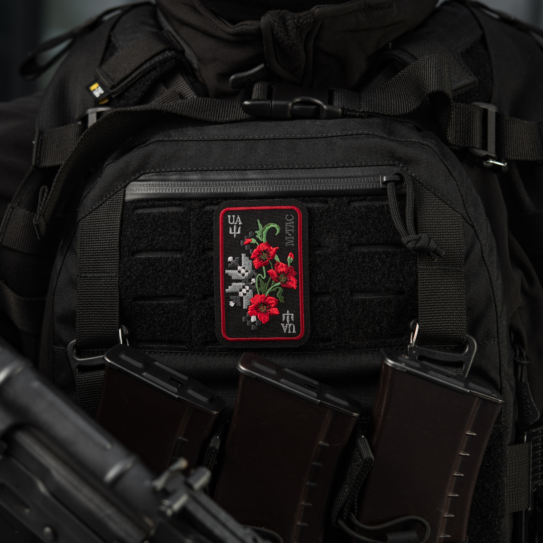 M-Tac нашивка Орнамент Мак (вышивка) Black/Red — 5