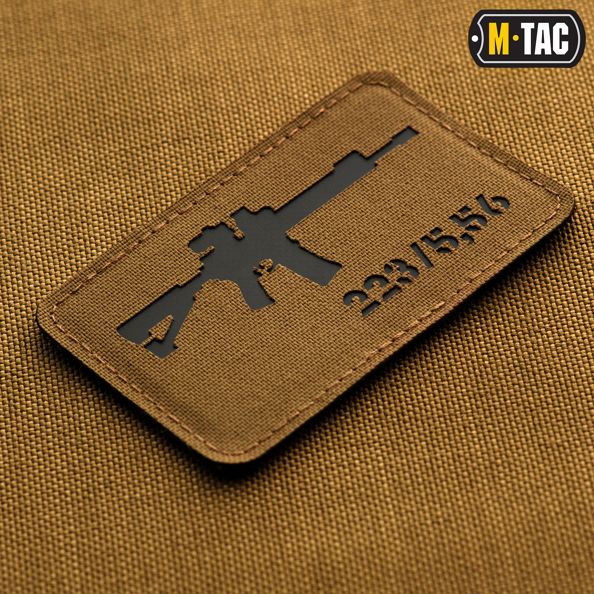 M-Tac нашивка AR-15 .223/5,56 Laser Cut Coyote/Black — 3