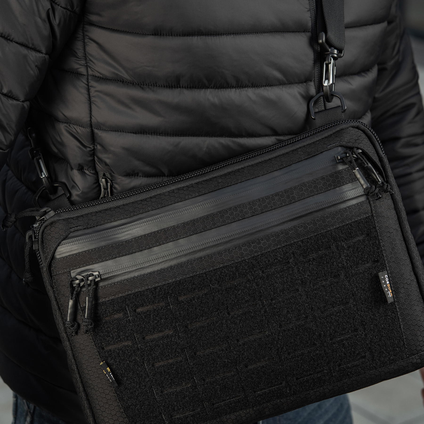 M-Tac сумка Admin Bag Large Elite с липучкой Hex Black — 23