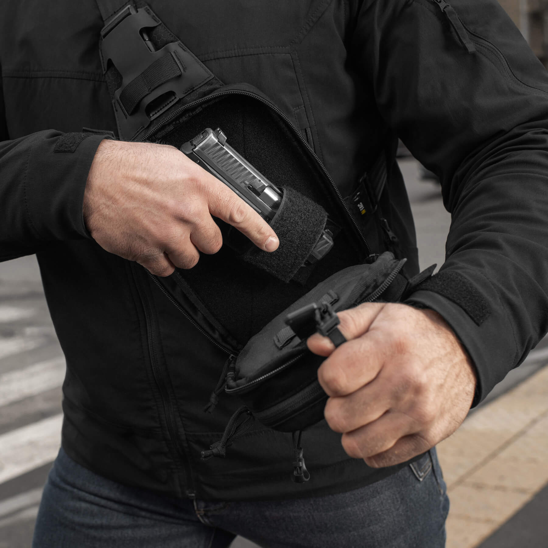M-Tac сумка Sling Pistol Bag Hex Black — 26