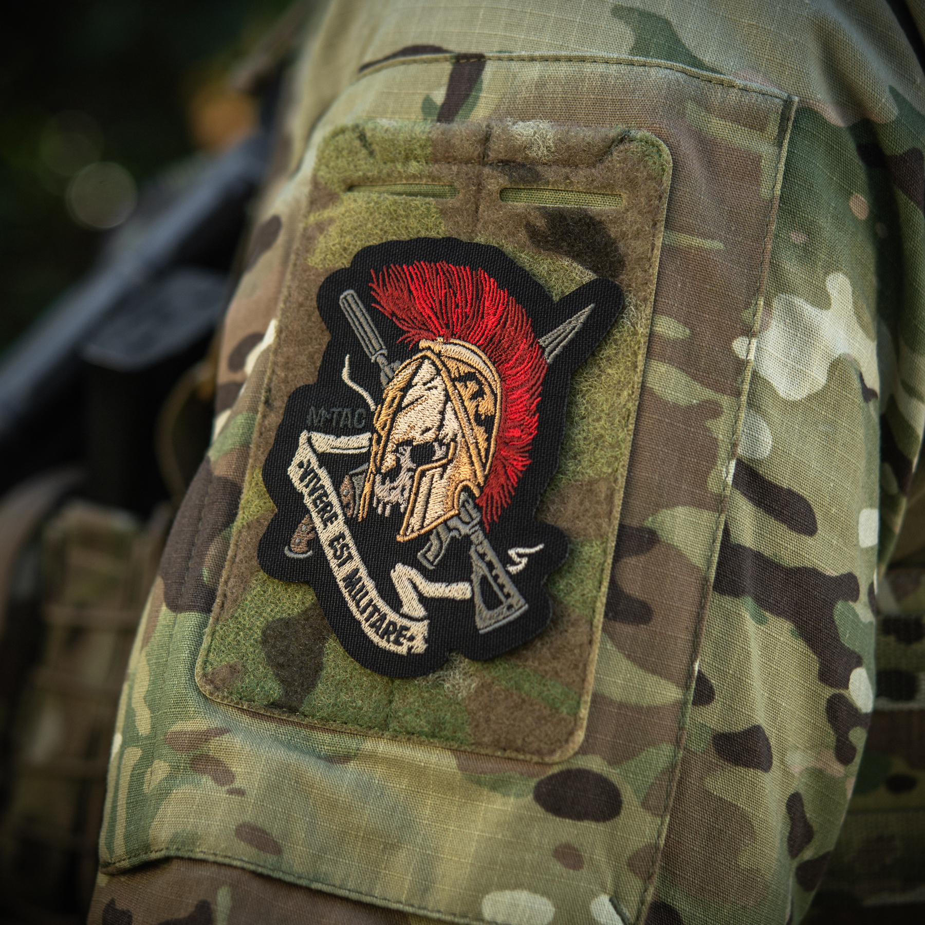 M-Tac нашивка шлем Vivere Est Militare (вышивка) — 10