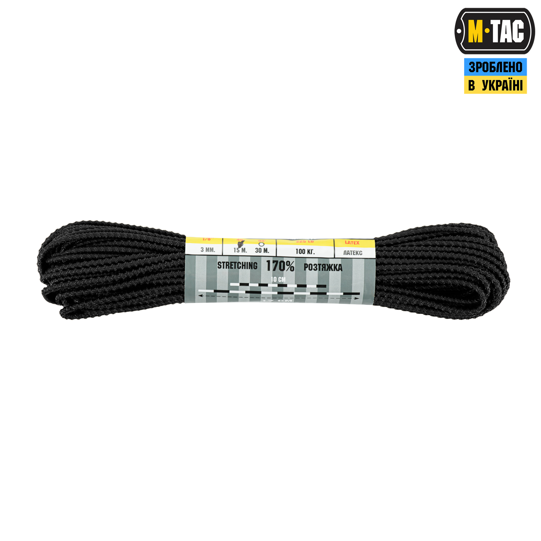 M-Tac паракорд Shock-Cord 3mm 15m Dragon Skin Black — 3