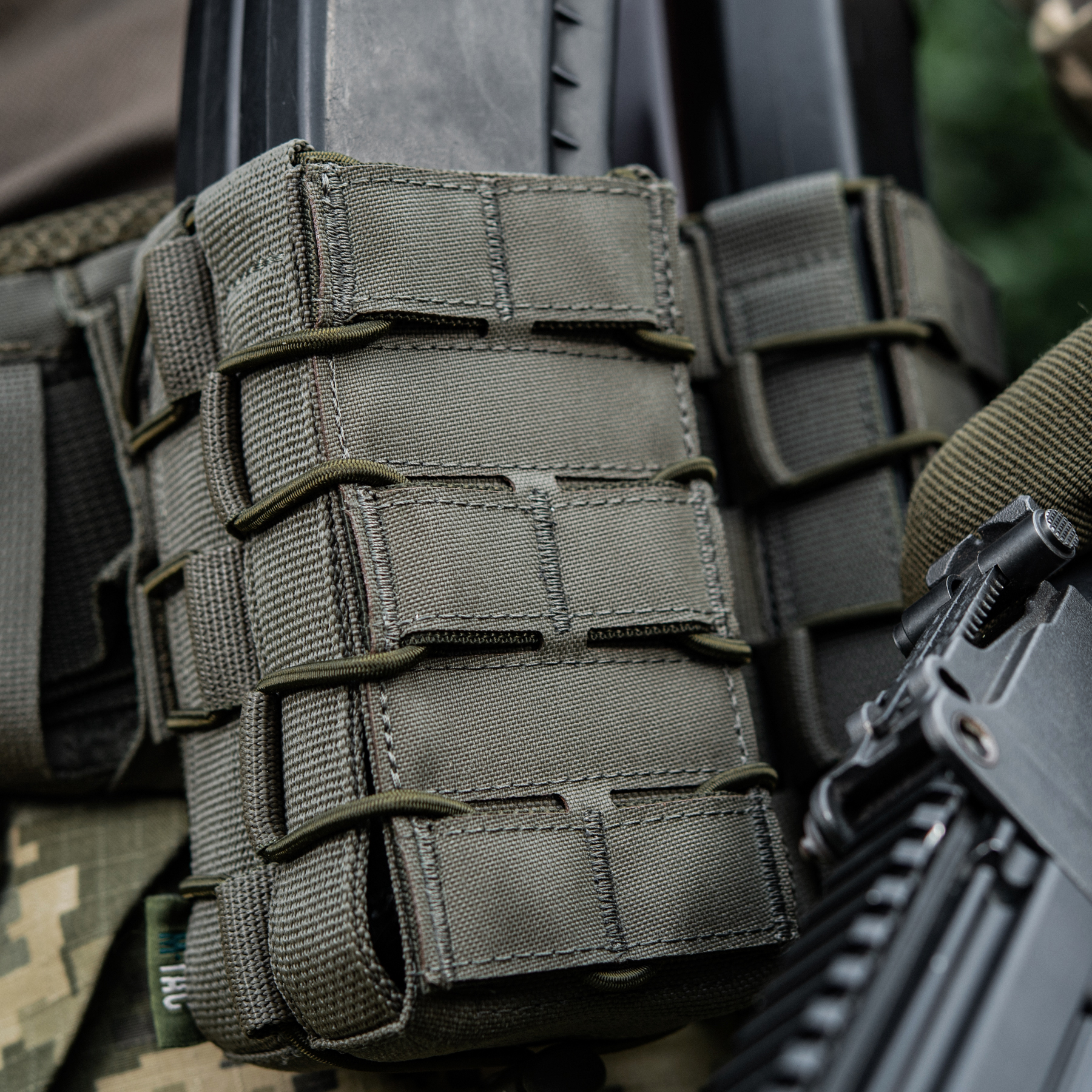 M-Tac подсумок для АК открытый двойной Laser Cut Ranger Green — 14
