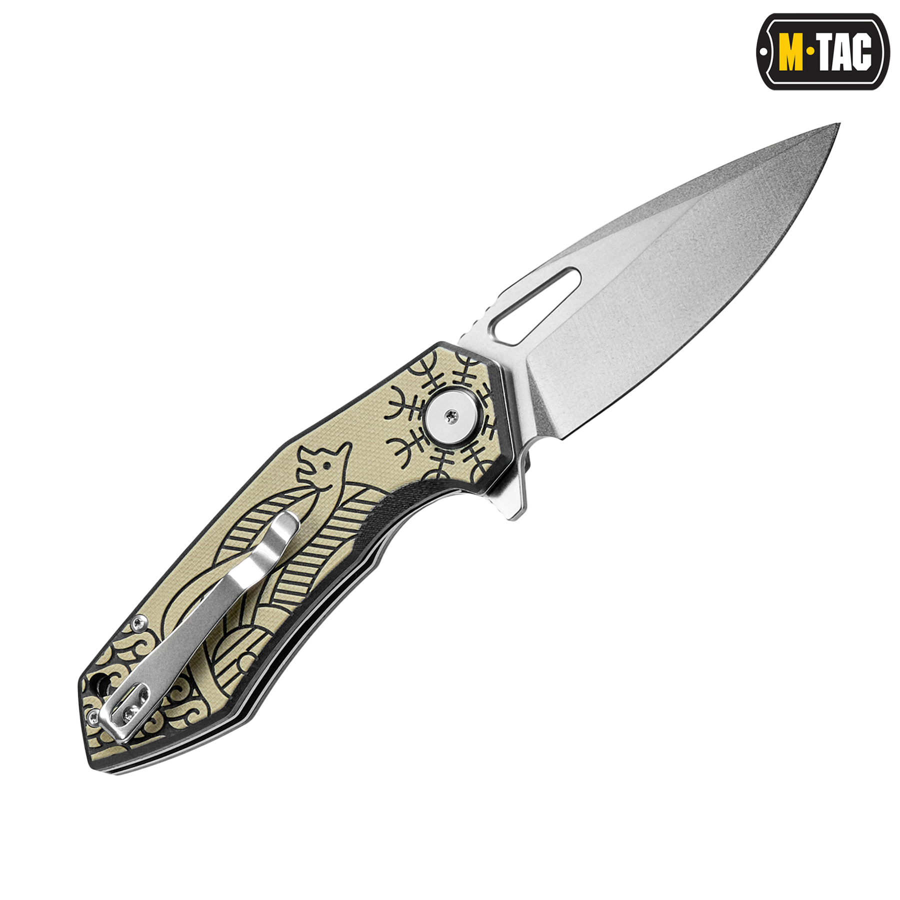M-Tac нож складной Type 12 Scandinavian Stonewash Black/Sand — 4