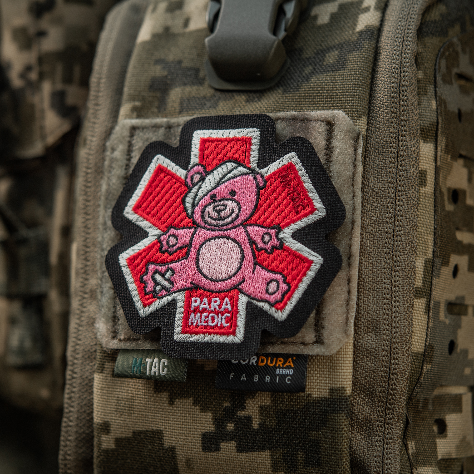 M-Tac нашивка Paramedic Ведмідь (вышивка) Pink/Black — 9